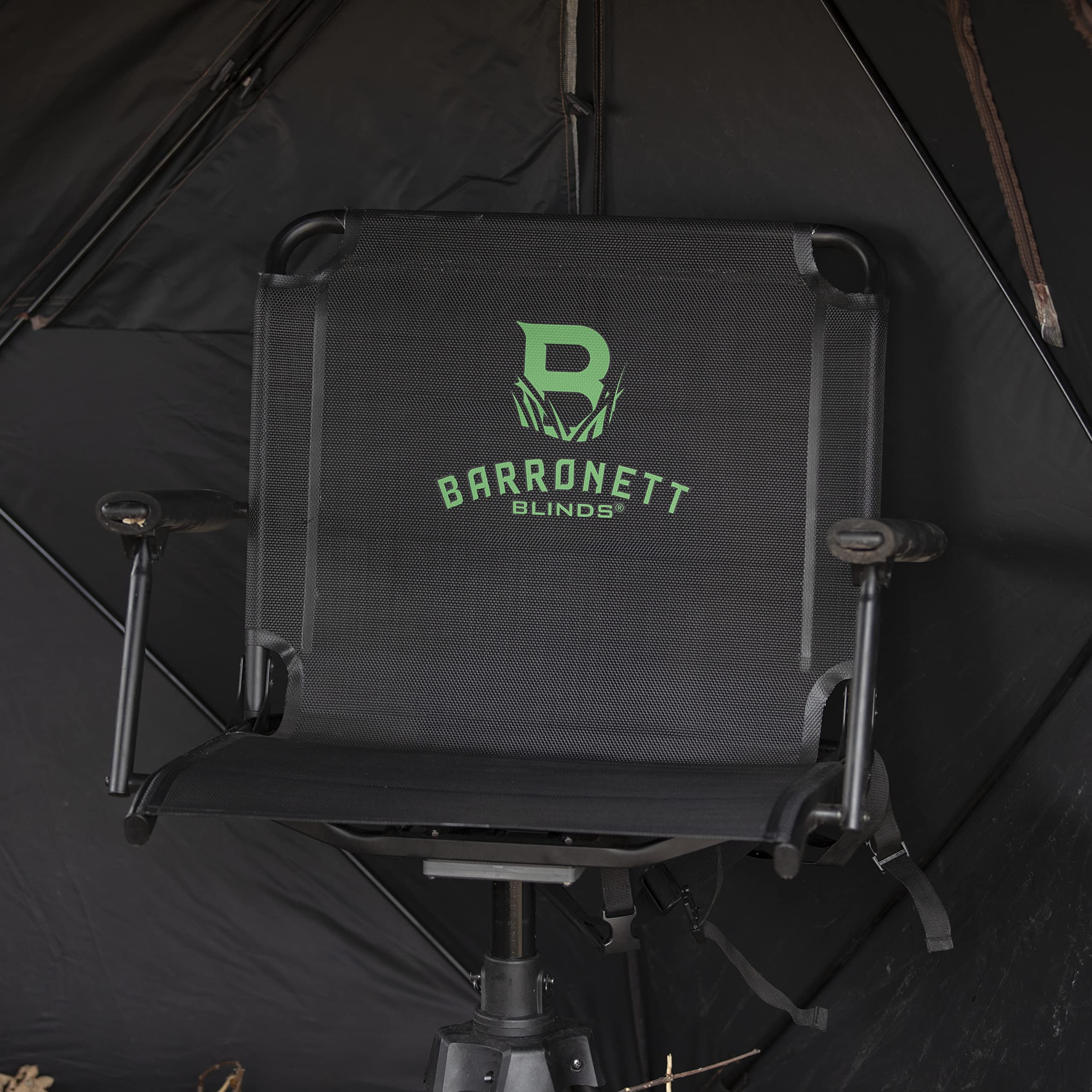 Barronett Blinds 360 Deluxe Wide Chair, Silent 360-Degree Swivel Hunting Chair, Extra-Wide, Comfortable Teartuff Mesh Seat, Adju
