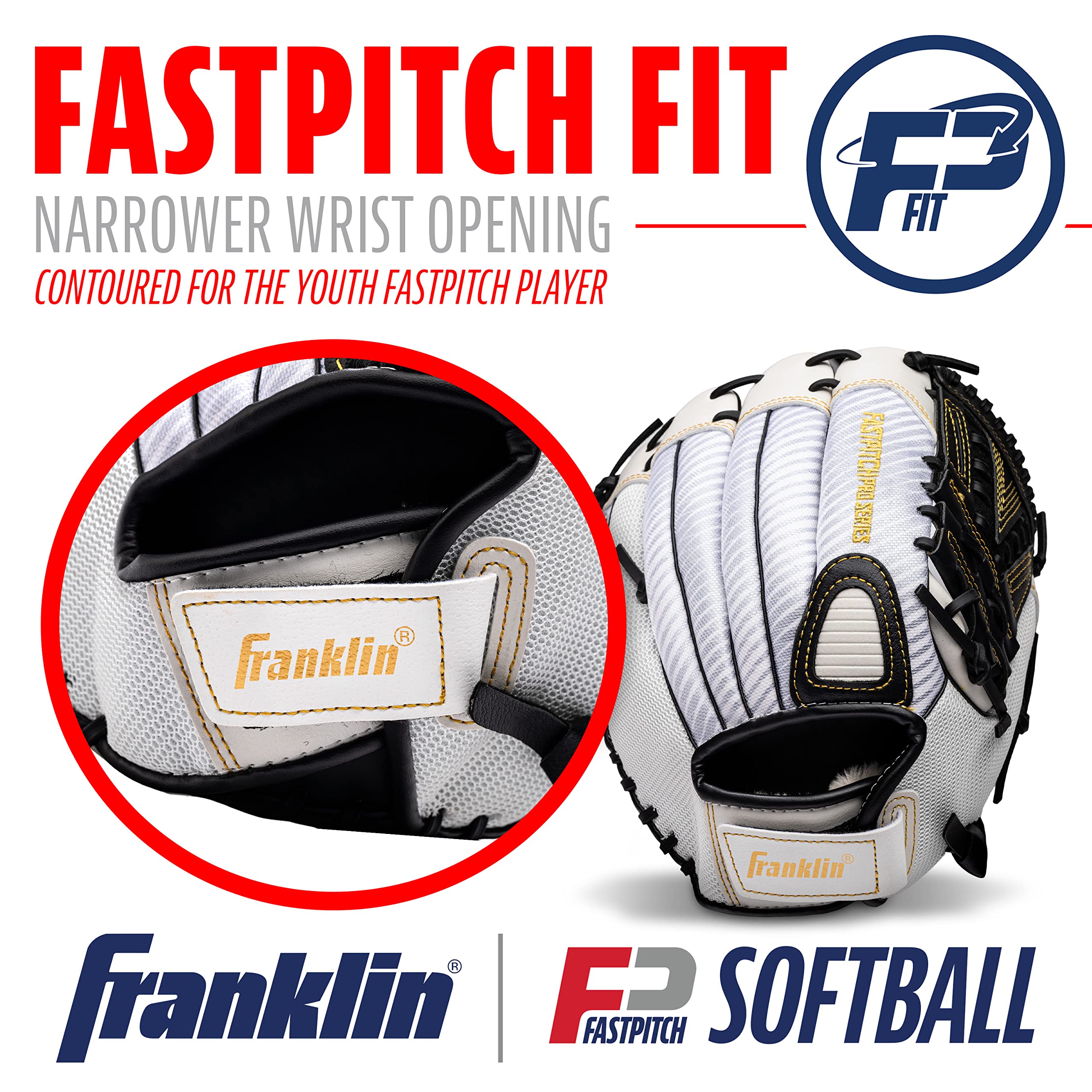 Softball Glv Wht/Blk 12'''' (Pack Of 1)