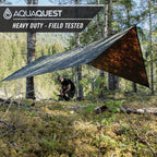 Aquaquest Defender Tarp - Heavy-Duty Waterproof (20,000 Mm) Seam-Taped Rain Fly For Camping, Bushcraft & Survival - 20  13 Woodl