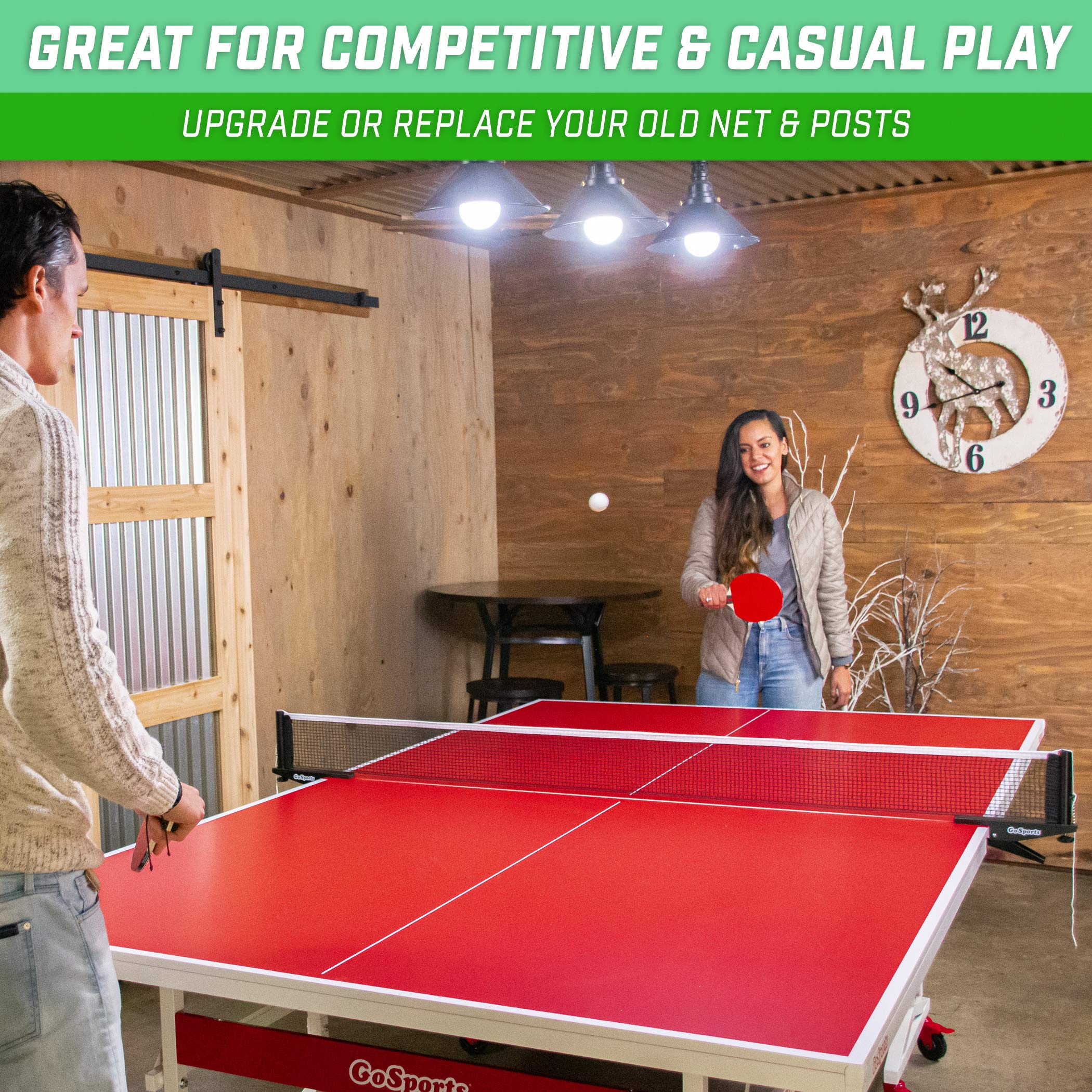 Gosports Universal Regulation Table Tennis Net With Clamps 72 Inch Tournament Regulation Net With Adjustable Side Posts