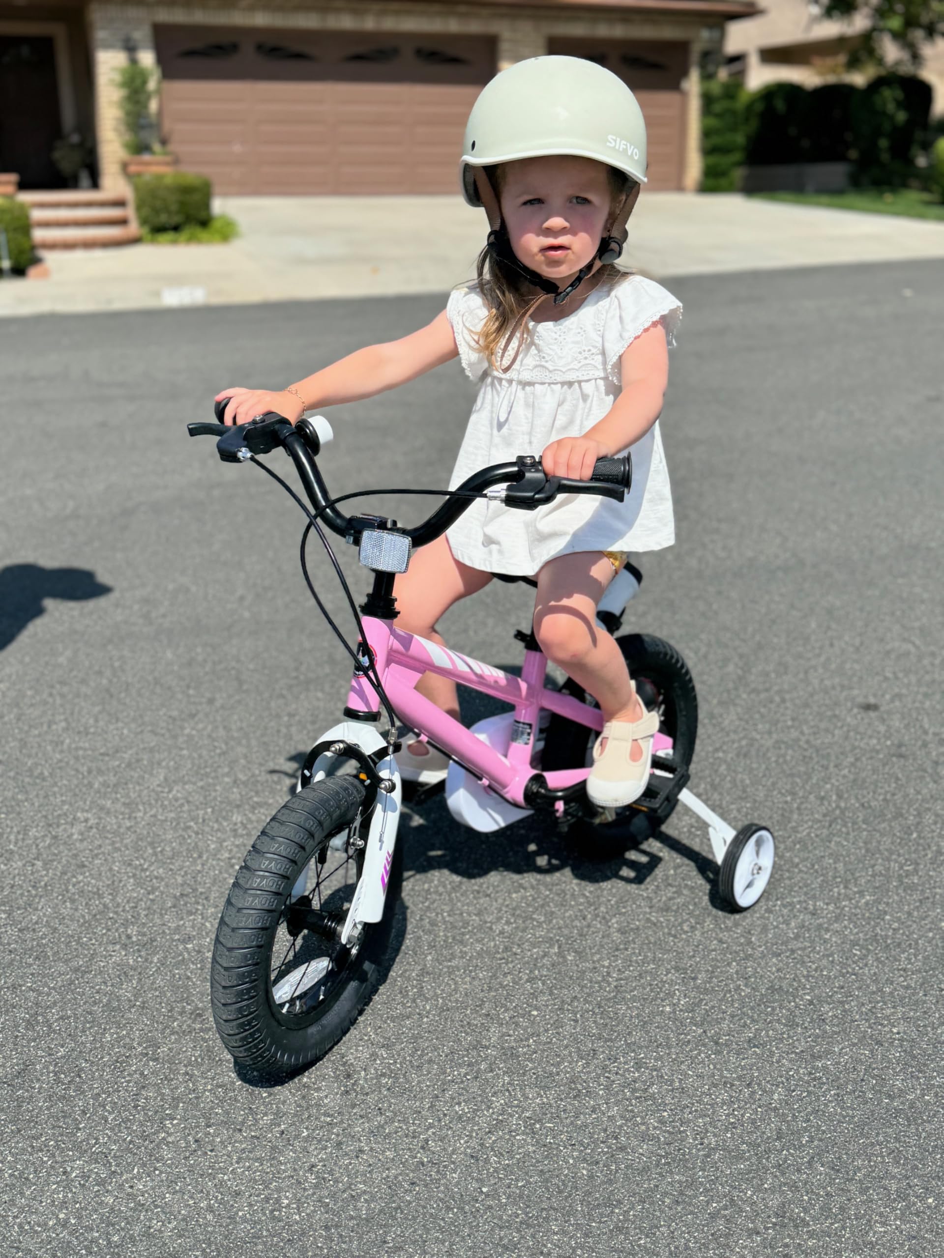 Royalbaby Freestyle Outdoor Childrens Bicycle Dual Handbrakes Sporty Kid Bike with Training Wheels and Adjustable Seat, 12 Inch