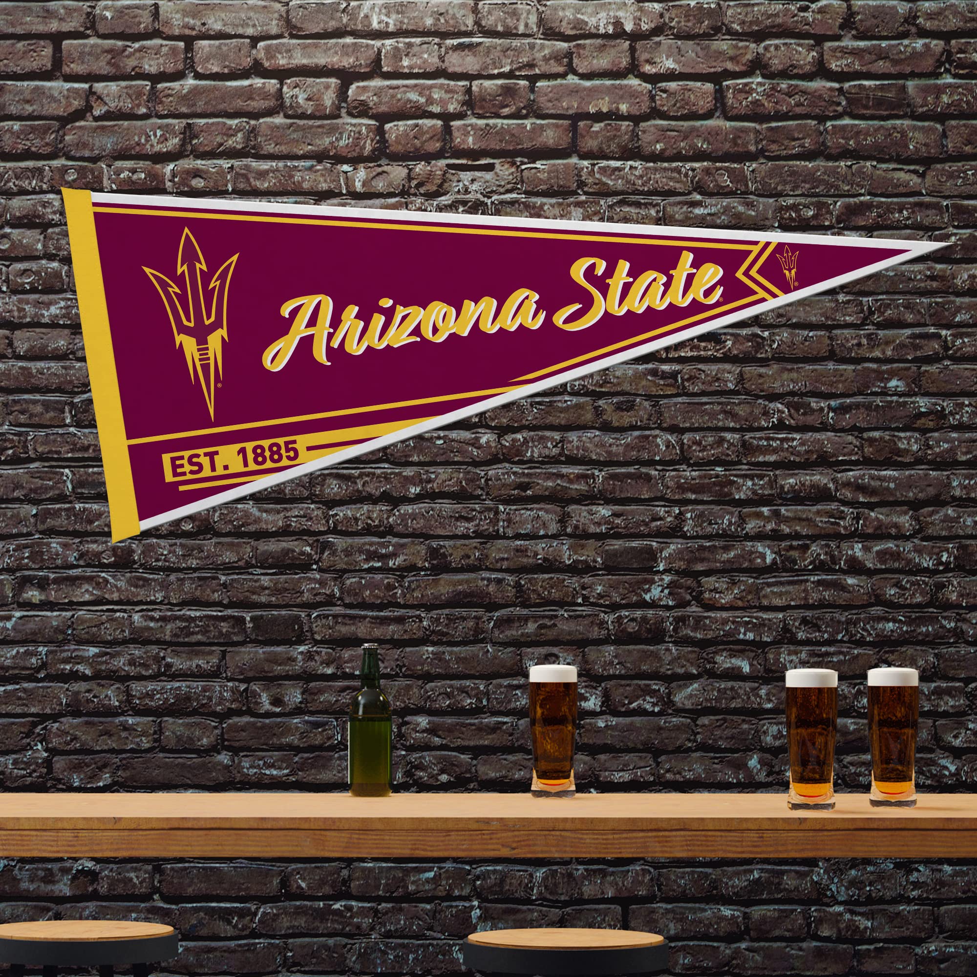 Rico Industries Ncaa Arizona State Sun Devils - Asu Classic 12'' X 30'' Felt Wall D  Cor Pennant - Great For Home/Bed Room/Man C