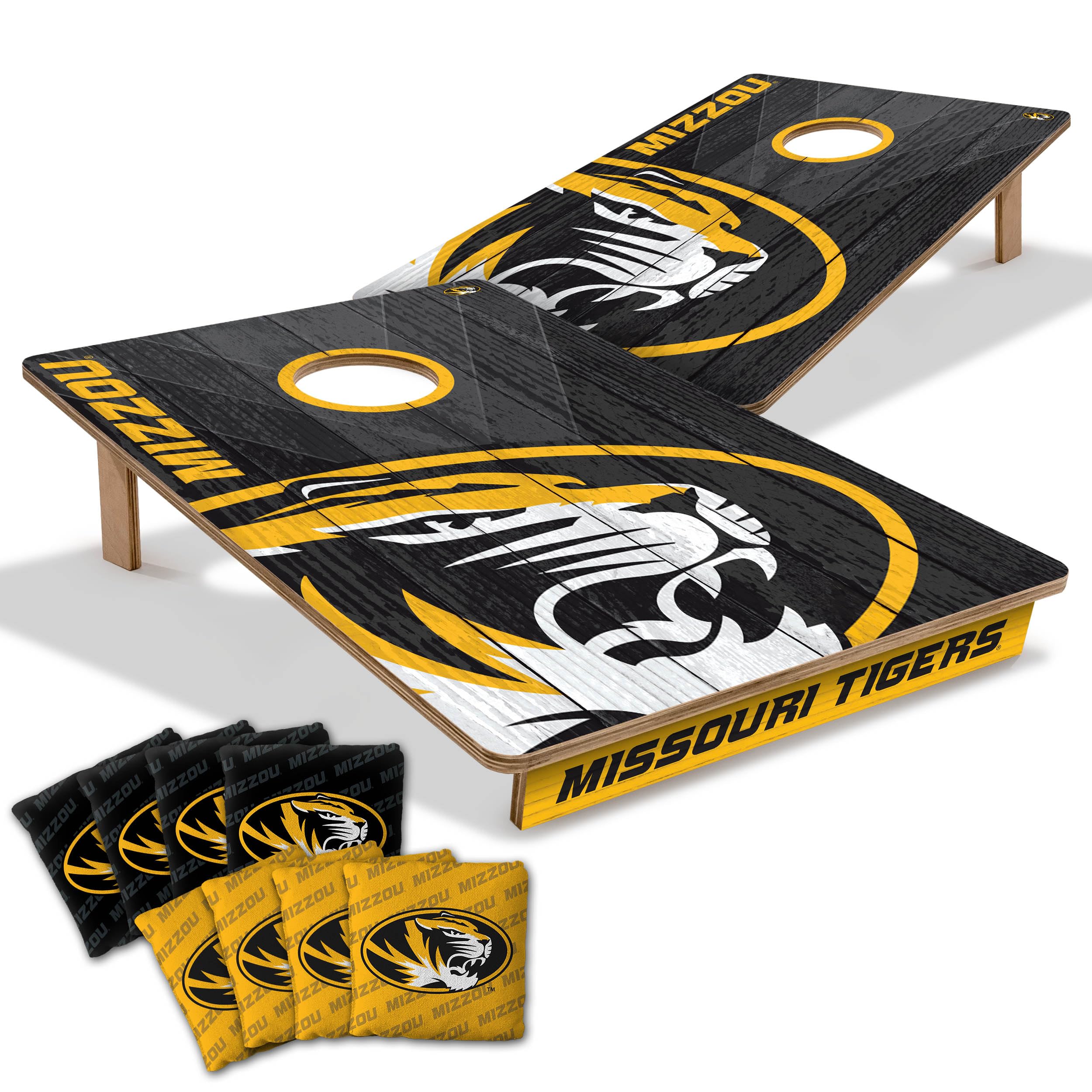 YouTheFan NCAA Missouri Tigers 2 x 3 Wood Cornhole Game with Logo Bags