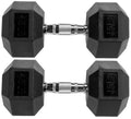 Fitvids Rubber Encased Hex Dumbbell, 45Lb, Pair