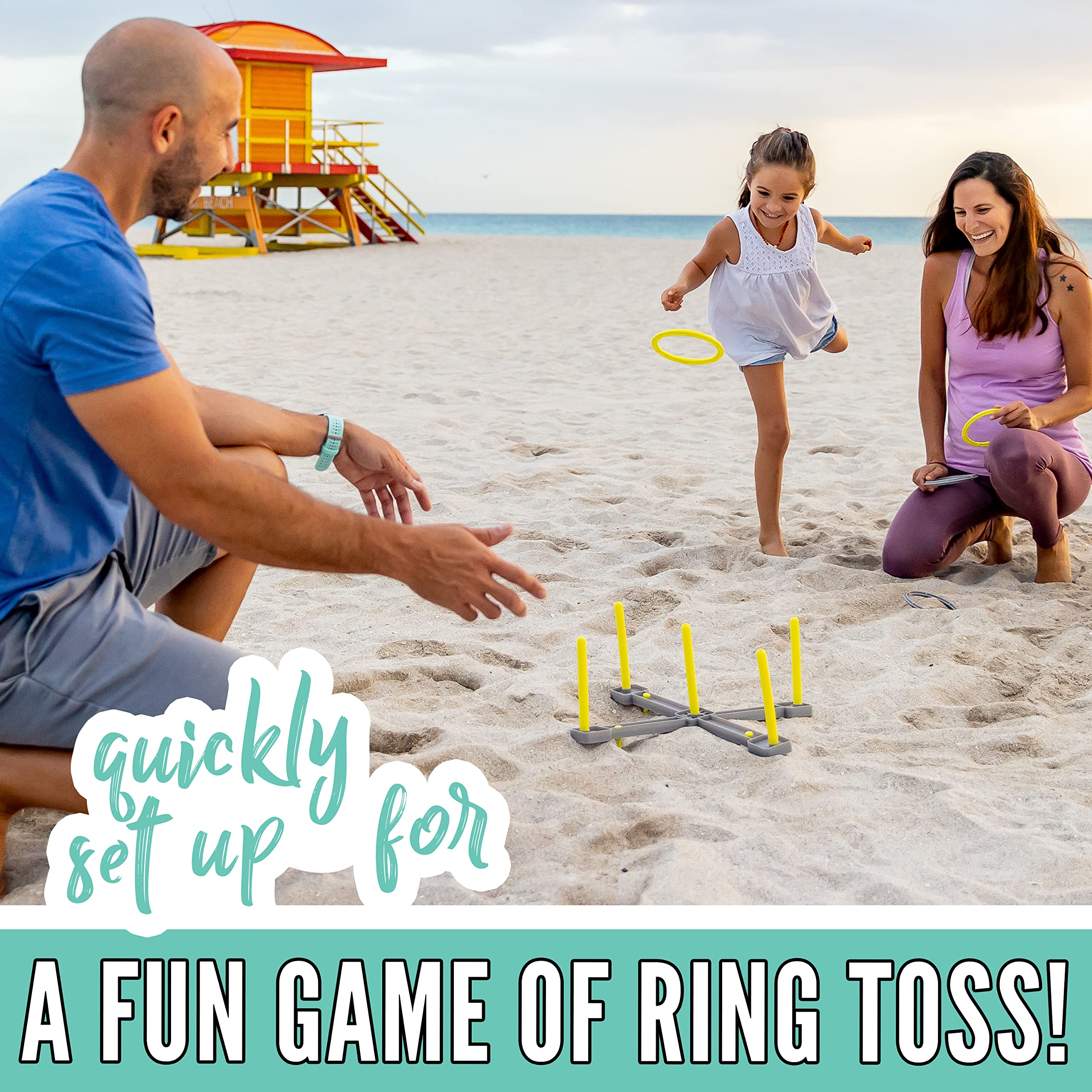 Franklin Sports Fun 5 Combo Outdoor Game Set - Backyard, Beach + Camping Games For Kids - Badminton, Volleyball, Flip Toss, Flyi