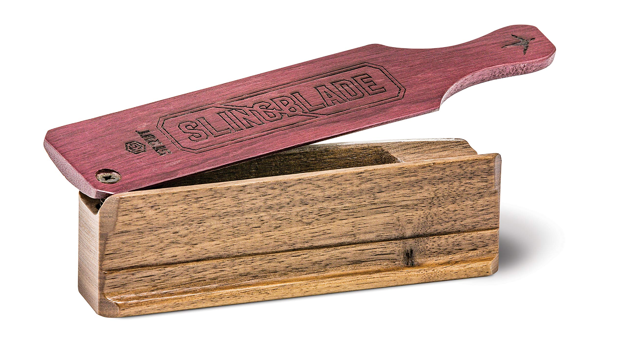 Hunters Specialties Hs Strut Slingblade Walnut Turkey Clucks Cutts Yelps Purrs High Pitch Hunting Single-Sided Box Call, Brown
