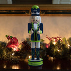 FOCO NFL Seattle Seahawks Team Logo 14 Holiday Nutcracker, Version 2, One Size