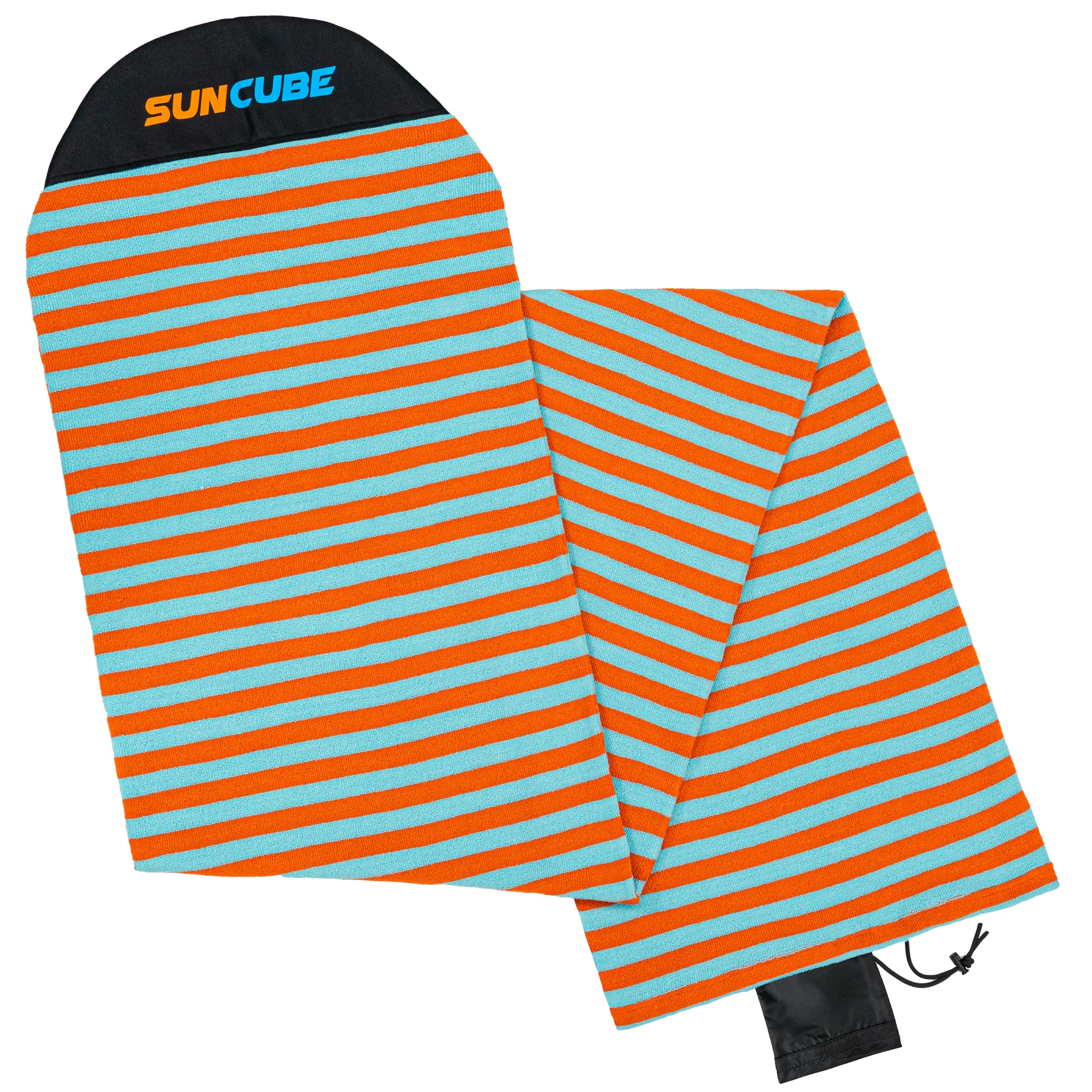 SUN CUBE Surfboard Sock Cover, Protective Surf Bag for Surfing Board, Light Stretchy Surfbag Sleeve for Longboard (96, Sunset
