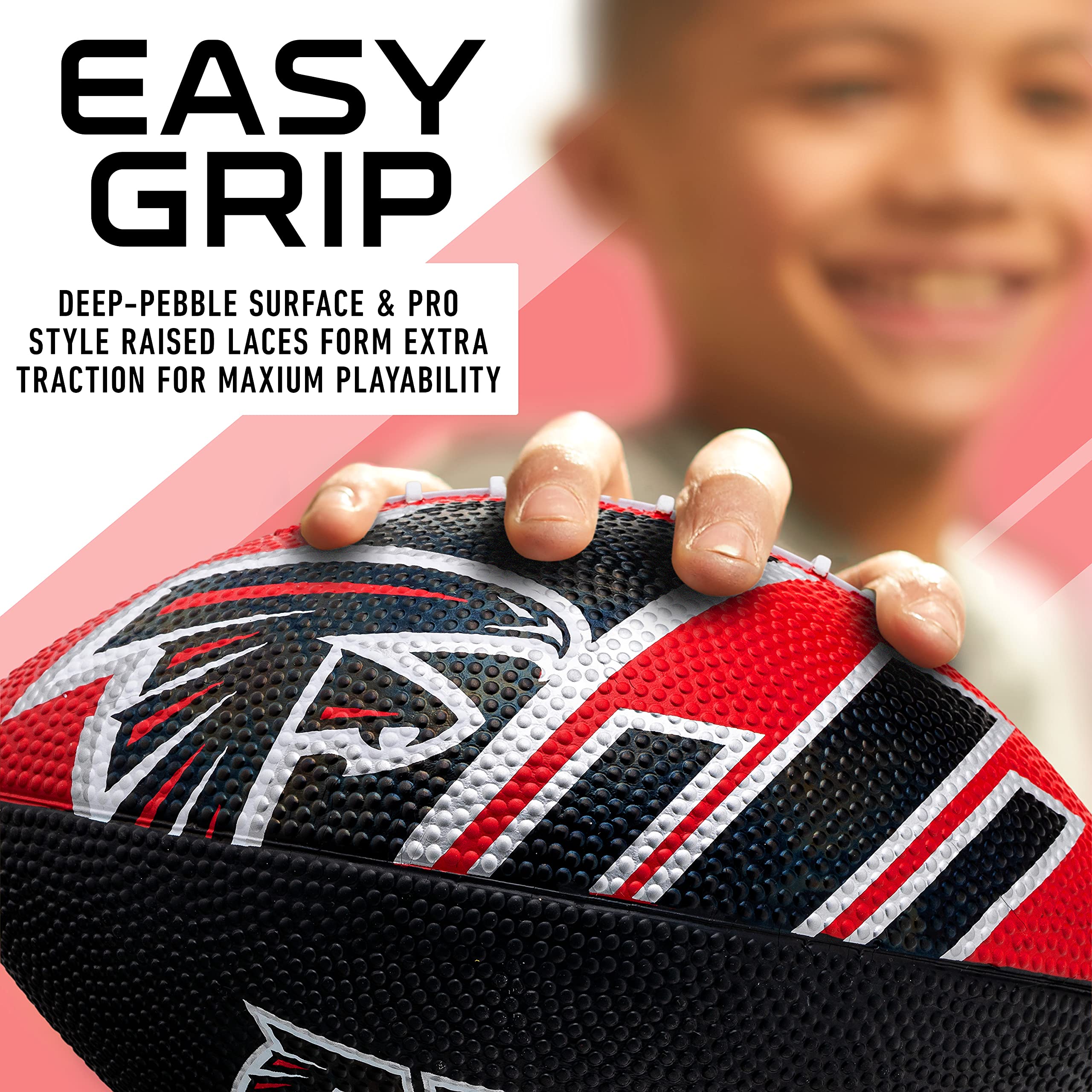 Franklin Sports Nfl Atlanta Falcons Football - Youth Football - Mini 8.5'' Rubber Ball - Perfect For Kids - Team Logos And Color