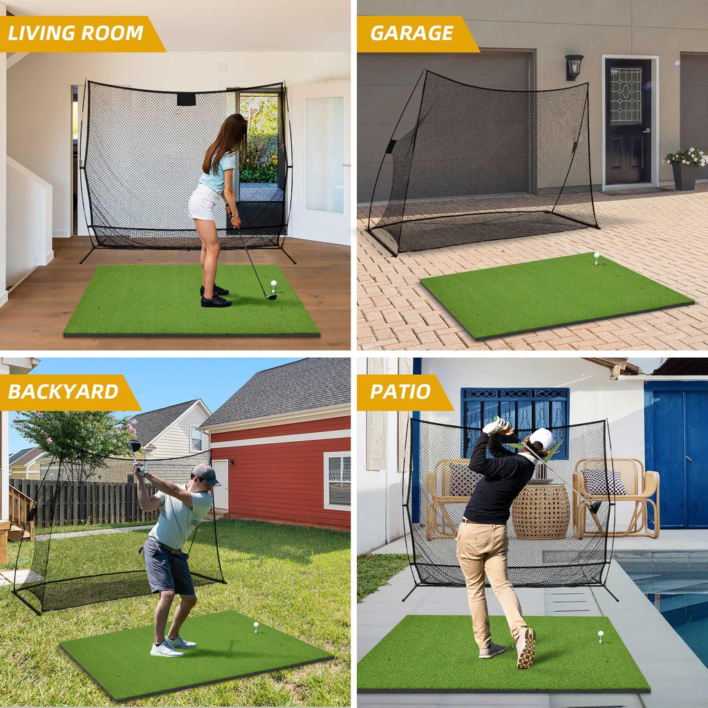 Shopsource Golf Mat, 5  4ft Golf Hitting Mat for Indoor Outdoor, Top-Notch Artificial Turf Practice Mats with 9 PU Golf Balls+3
