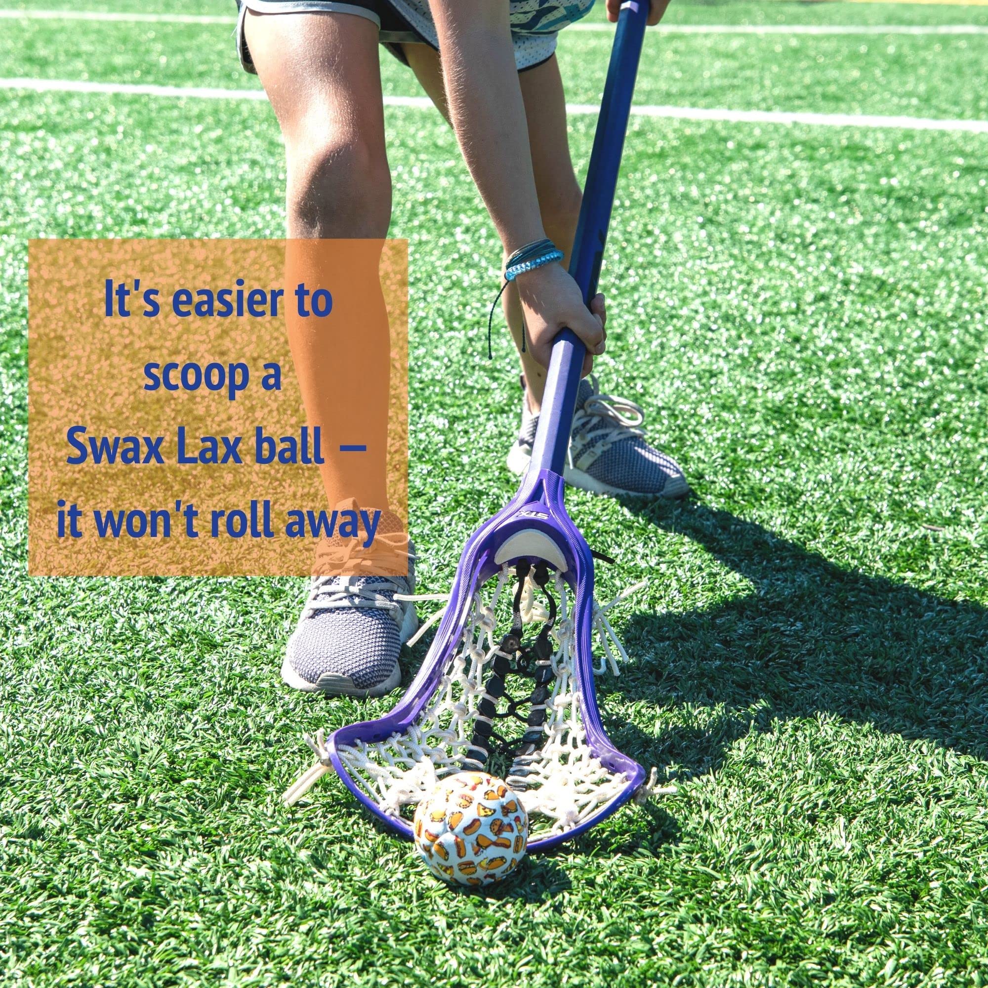 Swax Lax Lacrosse Training Ball - Indoor Outdoor Practice Less Bounce & Rebounds (1 Tiger)