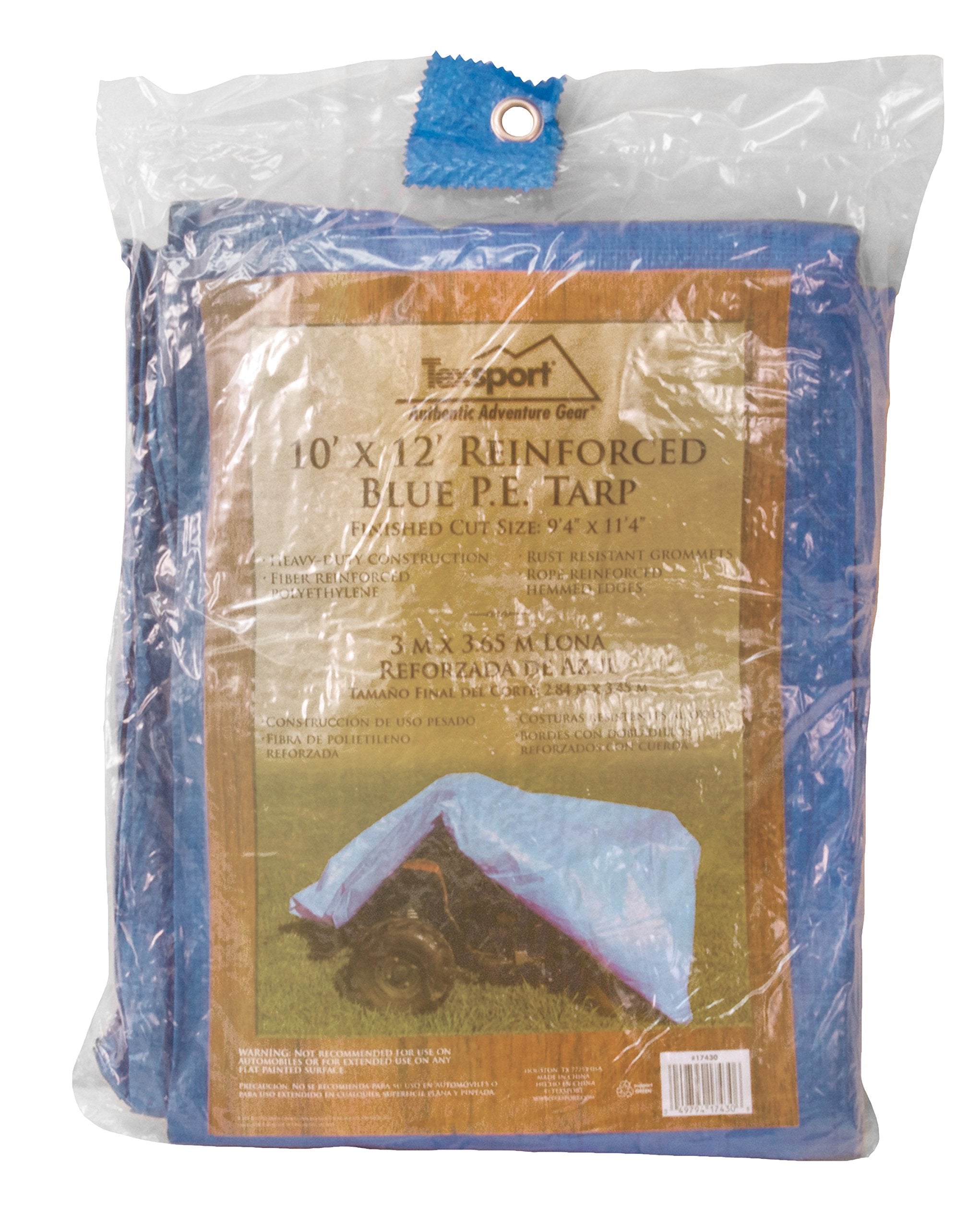 Texsport Blue Reinforced Rip-Stop Polyethylene 10 X 12 Tarp