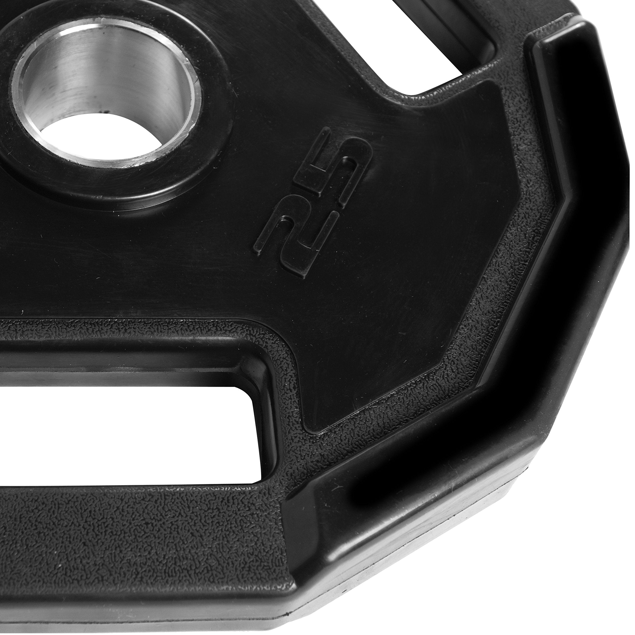 Cap Barbell 12-Sided Rubber Olympic Grip Weight Plates, Black, Single, 25 Pound