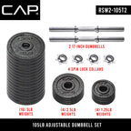 Cap Barbell 52.5-Pound Adjustable Dumbbell Weight (Pair)