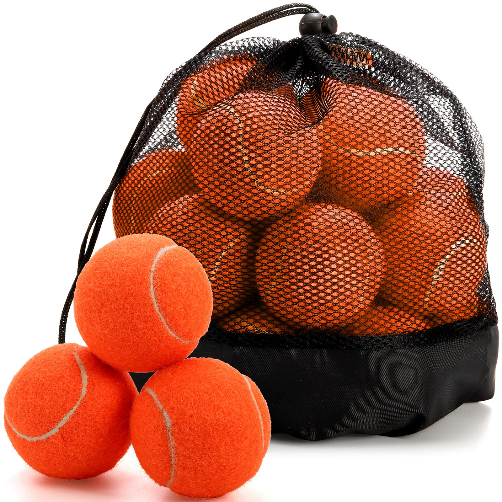 Tebery 20 Pack Orange Advanced Training Tennis Balls Beginner Practice Ball, Pet Dog Playing Balls, Come with Mesh Bag for Easy 