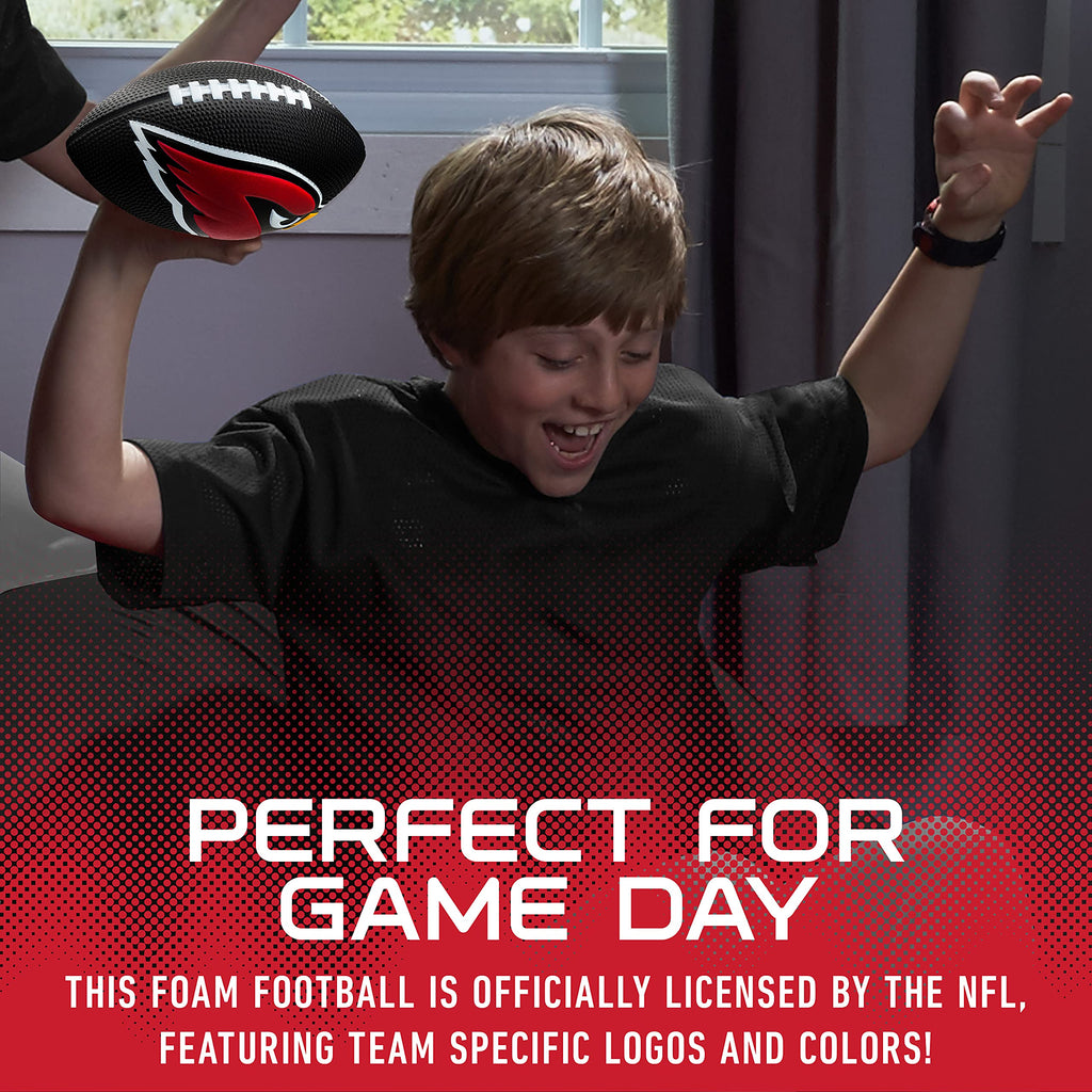 Franklin Sports Nfl Arizona Cardinals Football - Kids Foam Football - Soft Football - Mini Size - Perfect For Gameday - 8.5'' 3D