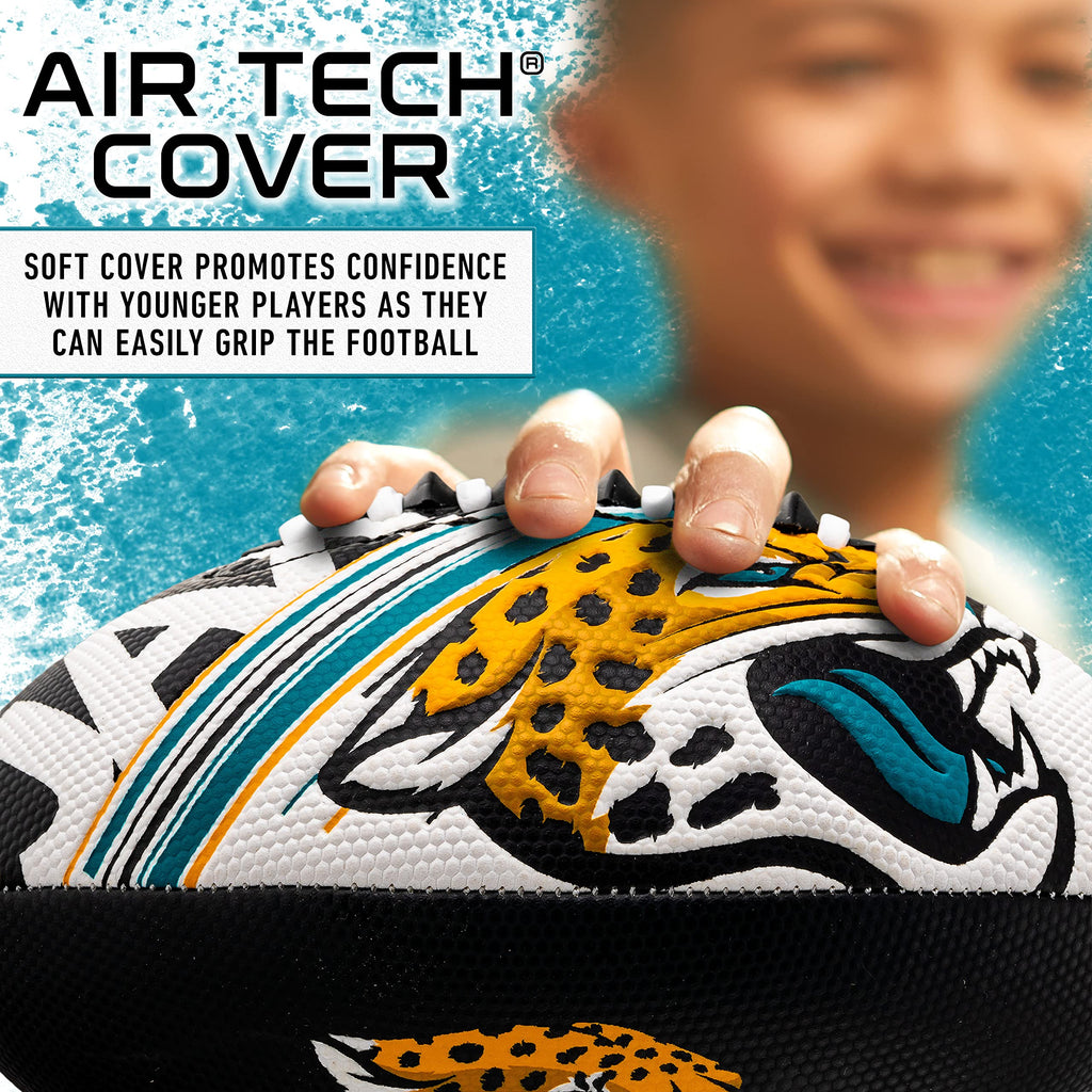 Franklin Sports Nfl Jacksonville Jaguars Football - Youth Mini Football - 8.5'' Junior Size Ball - Spacelace Easy Grip Texture-