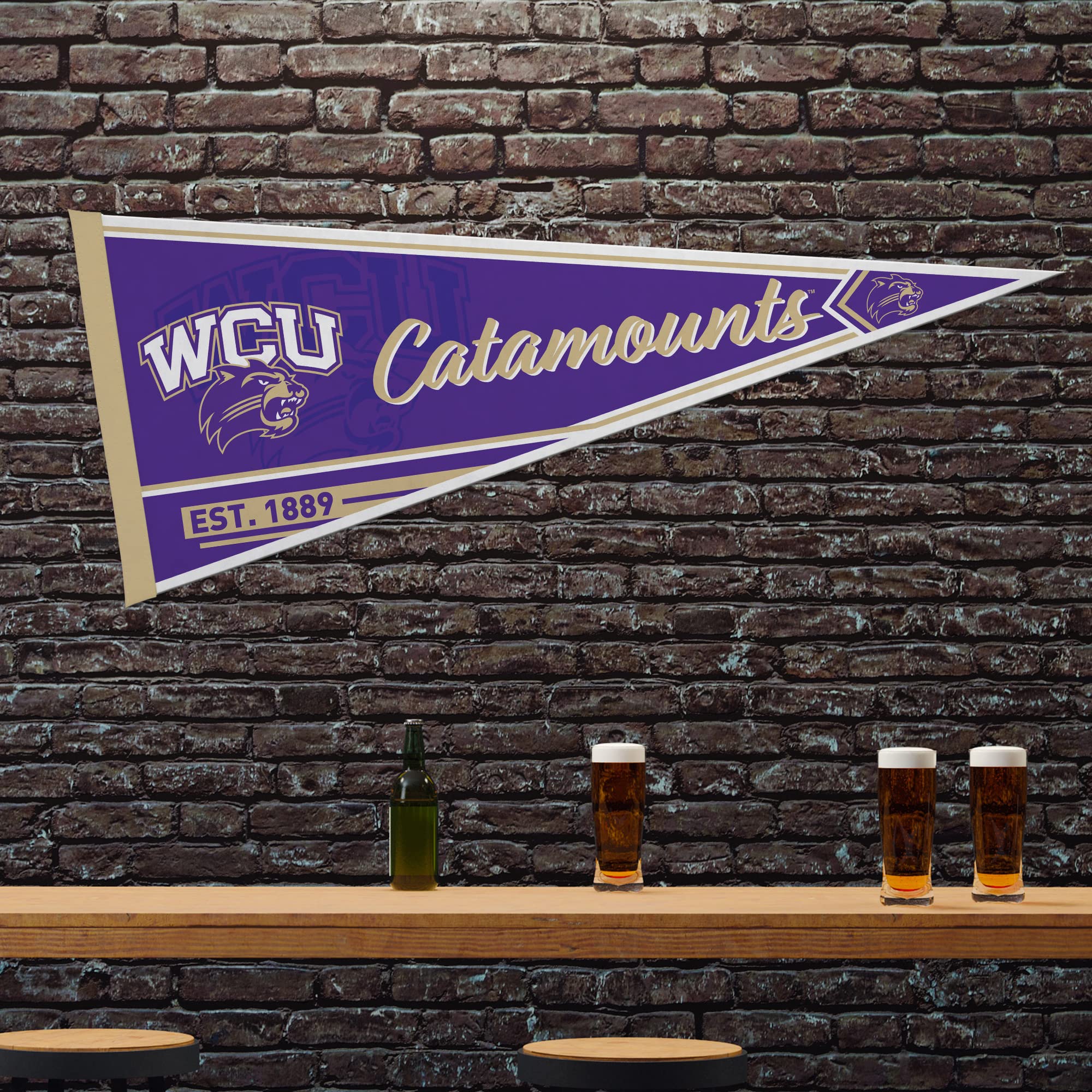Rico Industries Ncaa Western Carolina Catamounts Classic 12'' X 30'' Felt Wall D  Cor Pennant - Great For Home/Bed Room/Man Cave