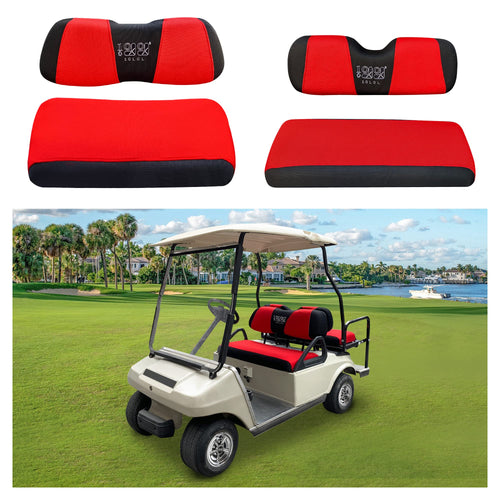 10L0L Golf Cart Front With Rear Seat Cover Set For Ezgo Txt Rxv & Club Car Ds 4 Passenger Models Bench Seat Covers Kit Breathabl