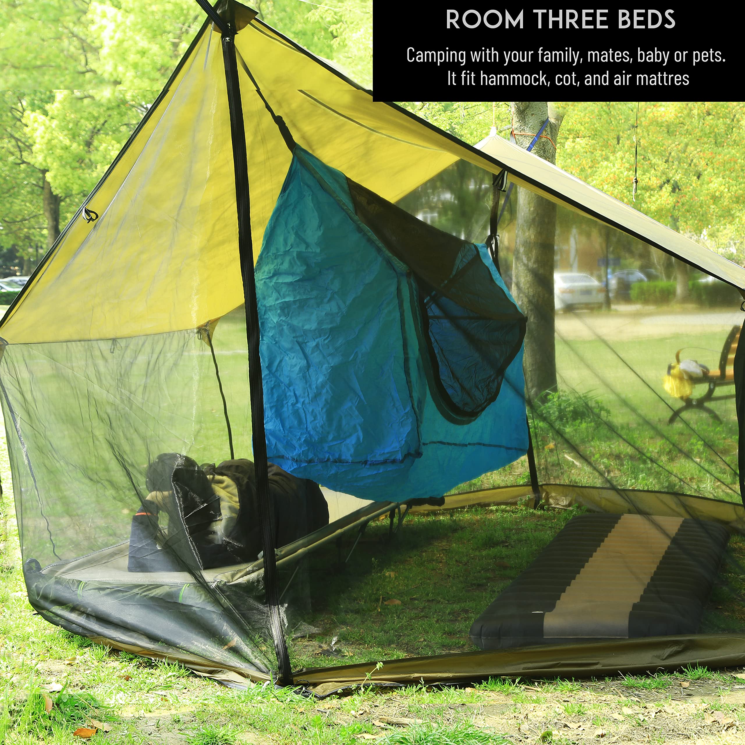 Lightweight No Bug Screen House For Hammock, Canoe Picnics Backyards Backpacking Camping Beach In Summer (Ultralight)