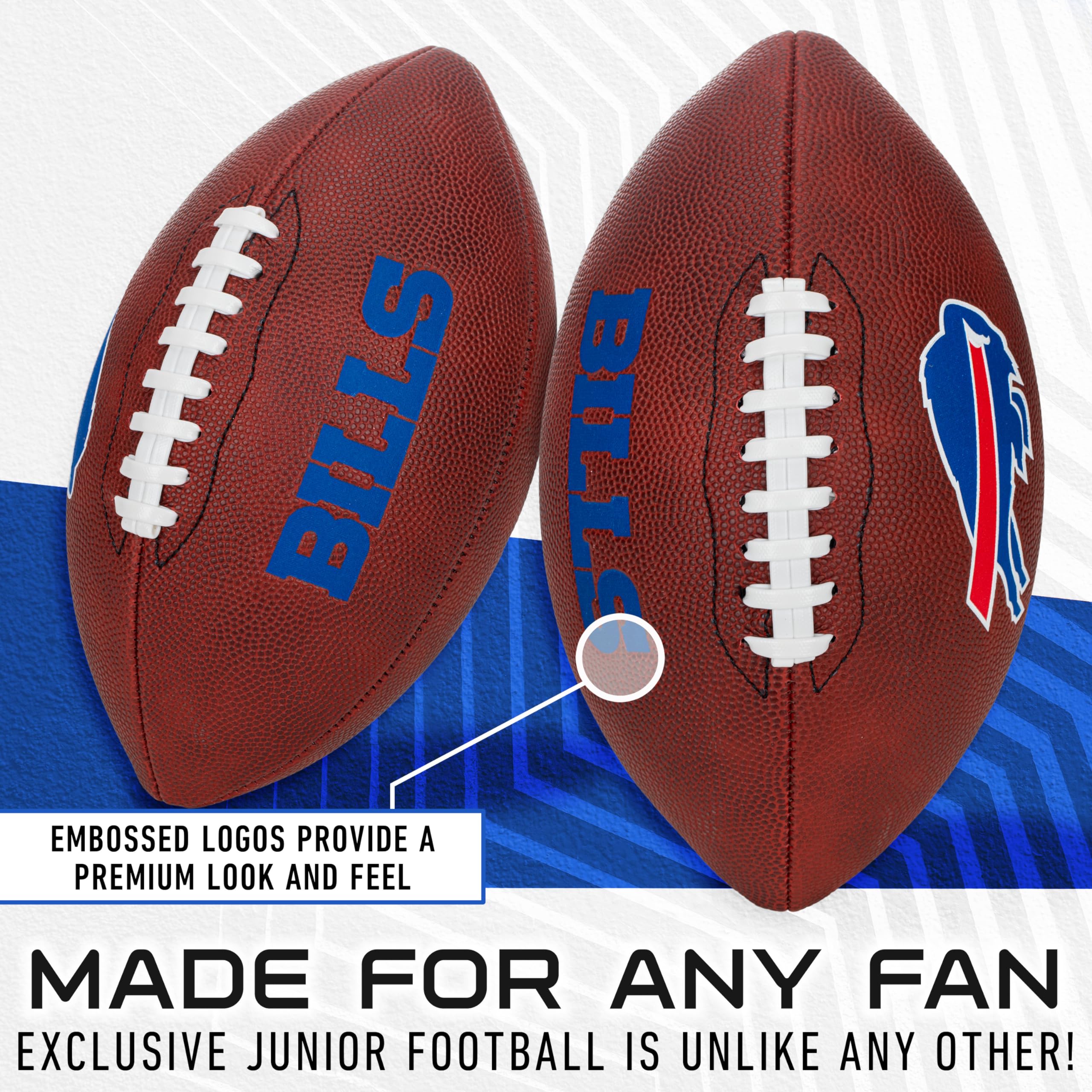 Franklin Sports Nfl Buffalo Bills Football - Youth Junior Size Football For Kids - Official Nfl Team Logo + Colors Youth Ball -