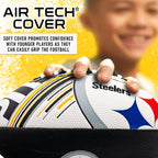 Franklin Sports Nfl Pittsburgh Steelers Football - Youth Mini Football - 8.5'' Junior Size Ball - Spacelace Easy Grip Texture- P