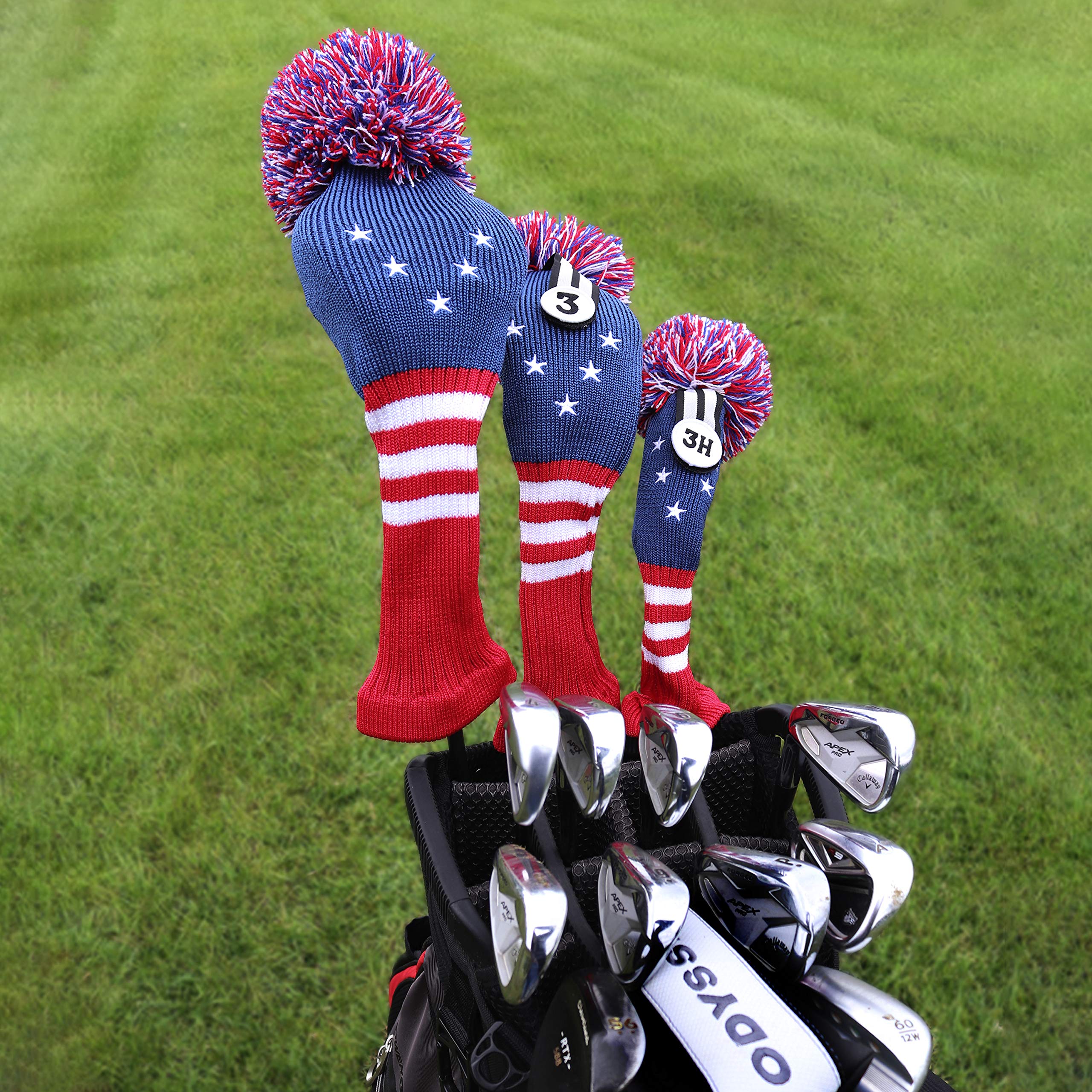 Izzo Vintage Driver Headcover, Patriot Usa, Red, White, Blue