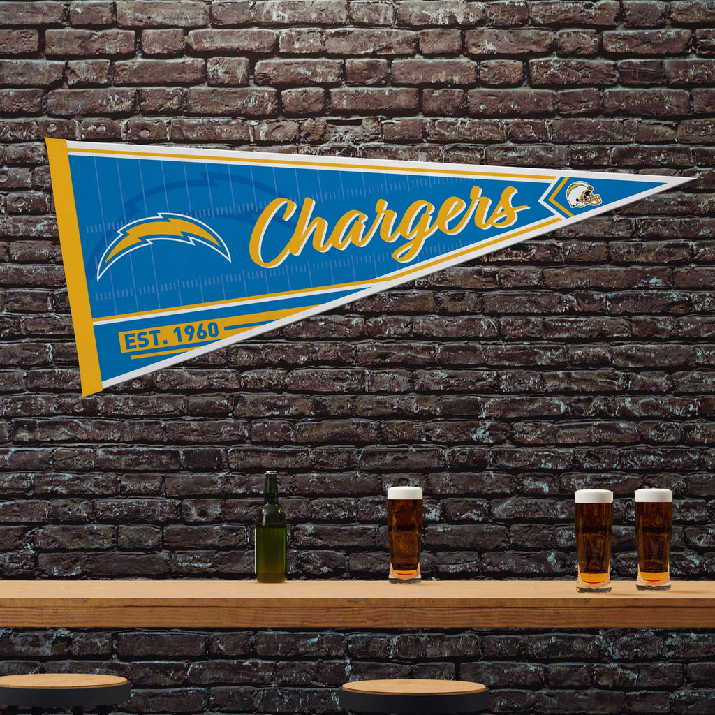 Rico Industries Nfl Football Los Angeles Chargers Classic 12'' X 30'' Felt Wall D  Cor Pennant - Great For Home/Bed Room/Man Cav