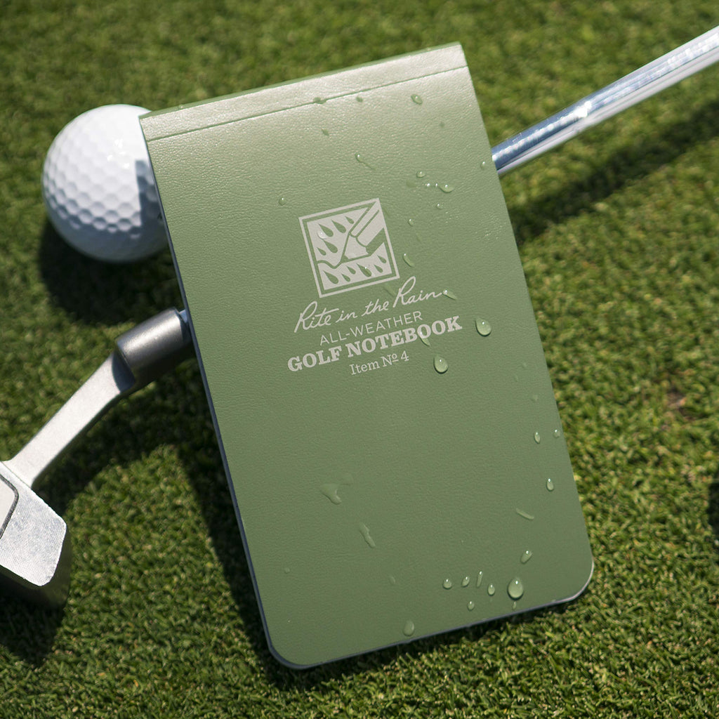 Rite In The Rain All Weather Golf Notebook, 3.5'' X 6'', Green Field Flex, Club Yardage Book & Hole Notes (No. 4)