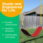 Jungle Gym Kingdom Outdoor Swing Seat Replacement - Pack Of 1 Replacement Swings For Swingsets For Outside With Plastic Coated C