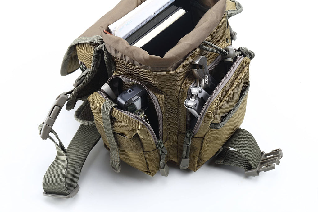 Jueachy Drop Leg Bag For Men Tactical Metal Detecting Thigh Pack With Water Bottle Pouch Tan