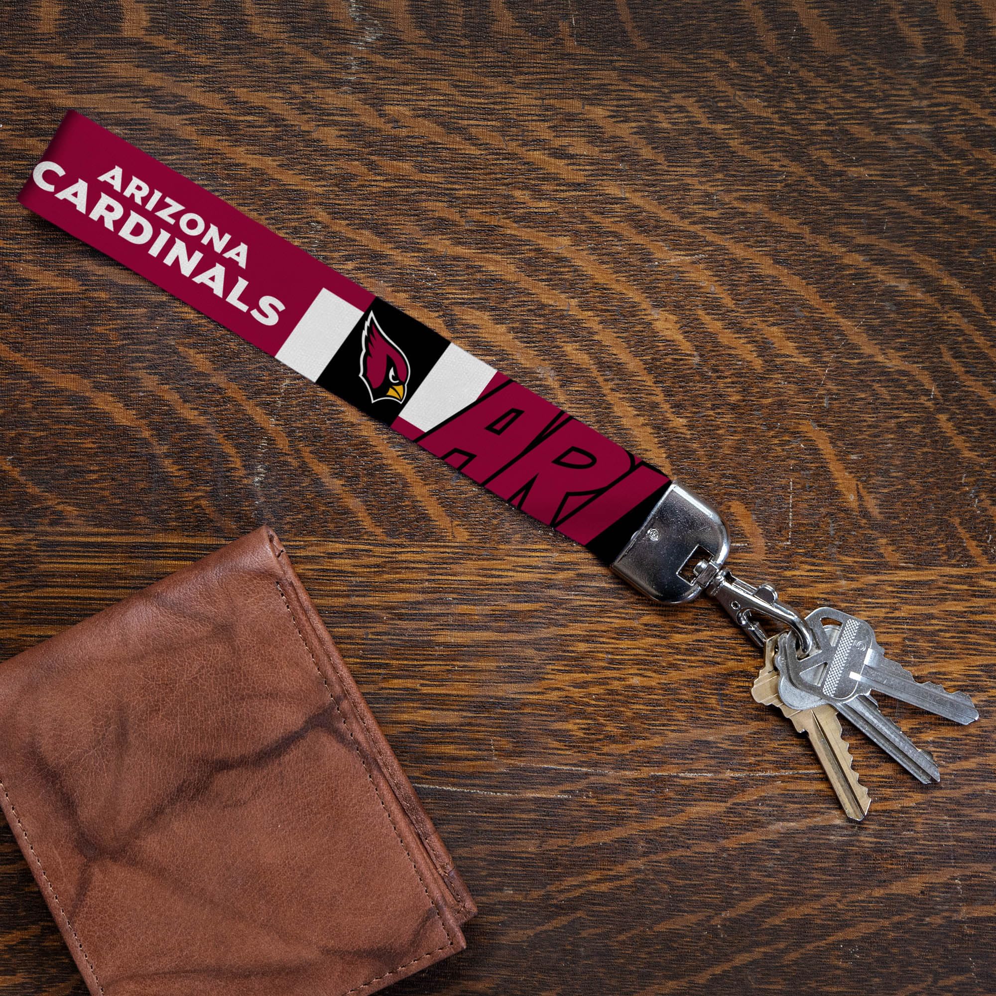 Rico Industries Nfl Football Arizona Cardinals Standard Wrist Lanyard Key Chain, Cute Wristlet Strap Keychain Holder For Women M