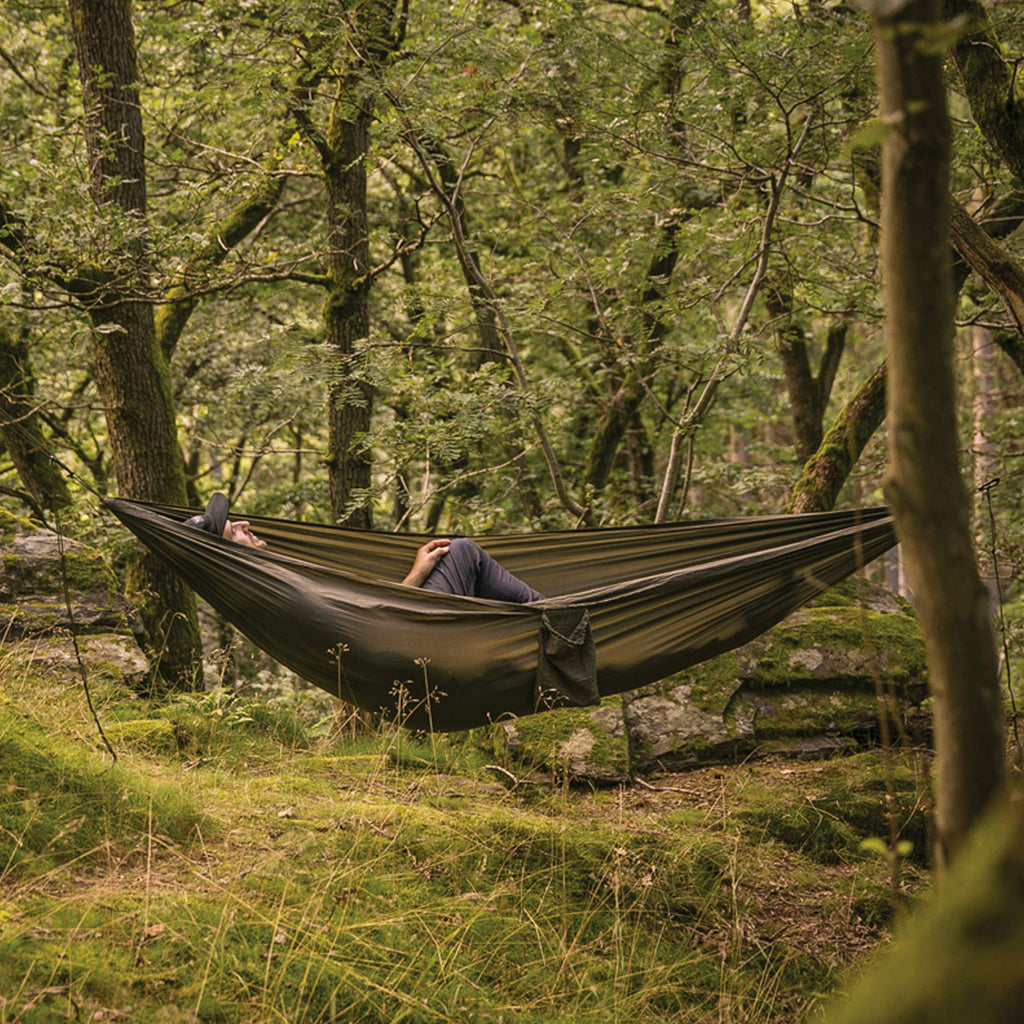 Snugpak Tropical Hammock, Lightweight Parachute Nylon, Includes 2 Steel Carabiners, Supports 400 Pounds
