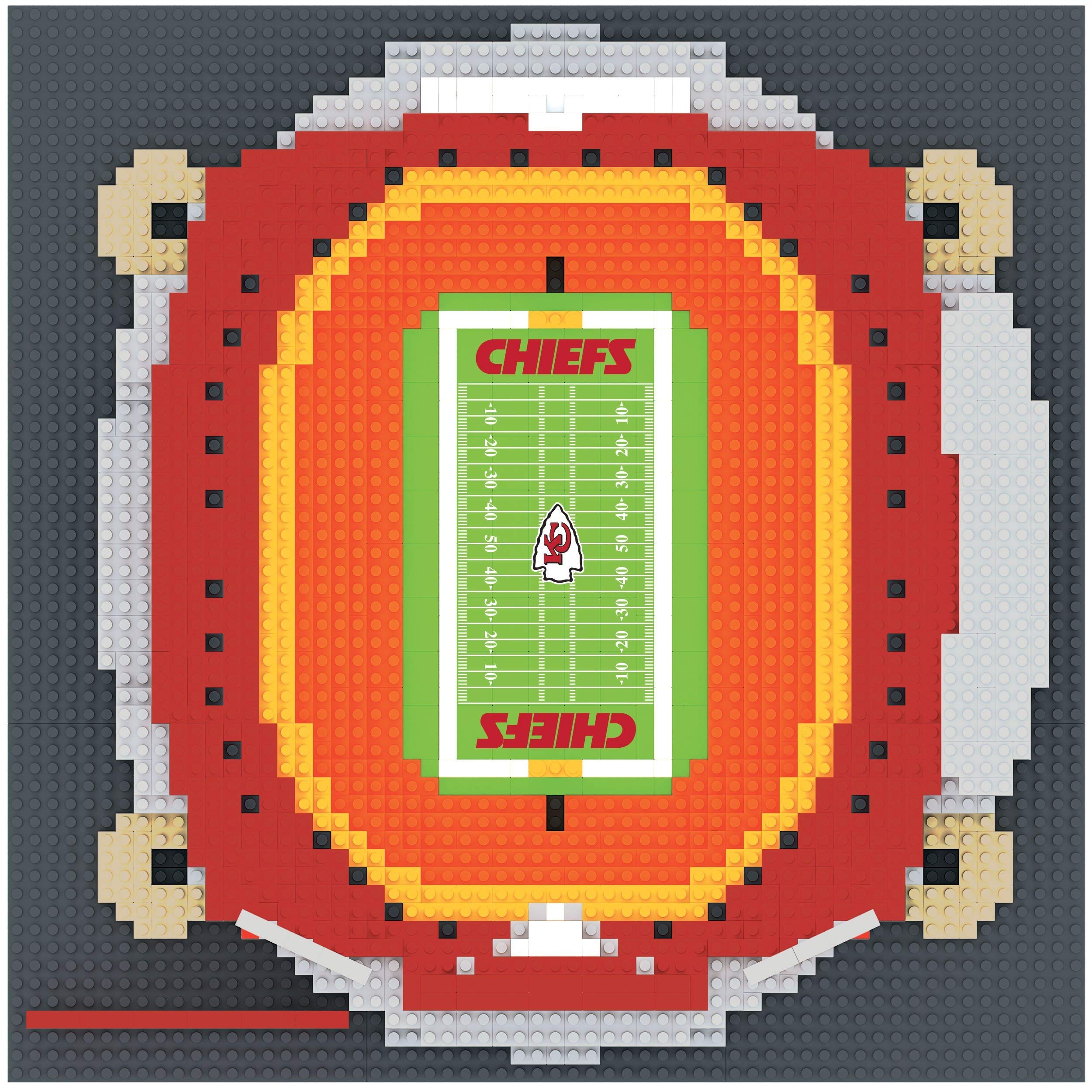 FOCO NFL Kansas City Chiefs 3D BRXLZ Stadium Building Block Set3D BRXLZ Stadium Building Block Set, Team Color, One Size