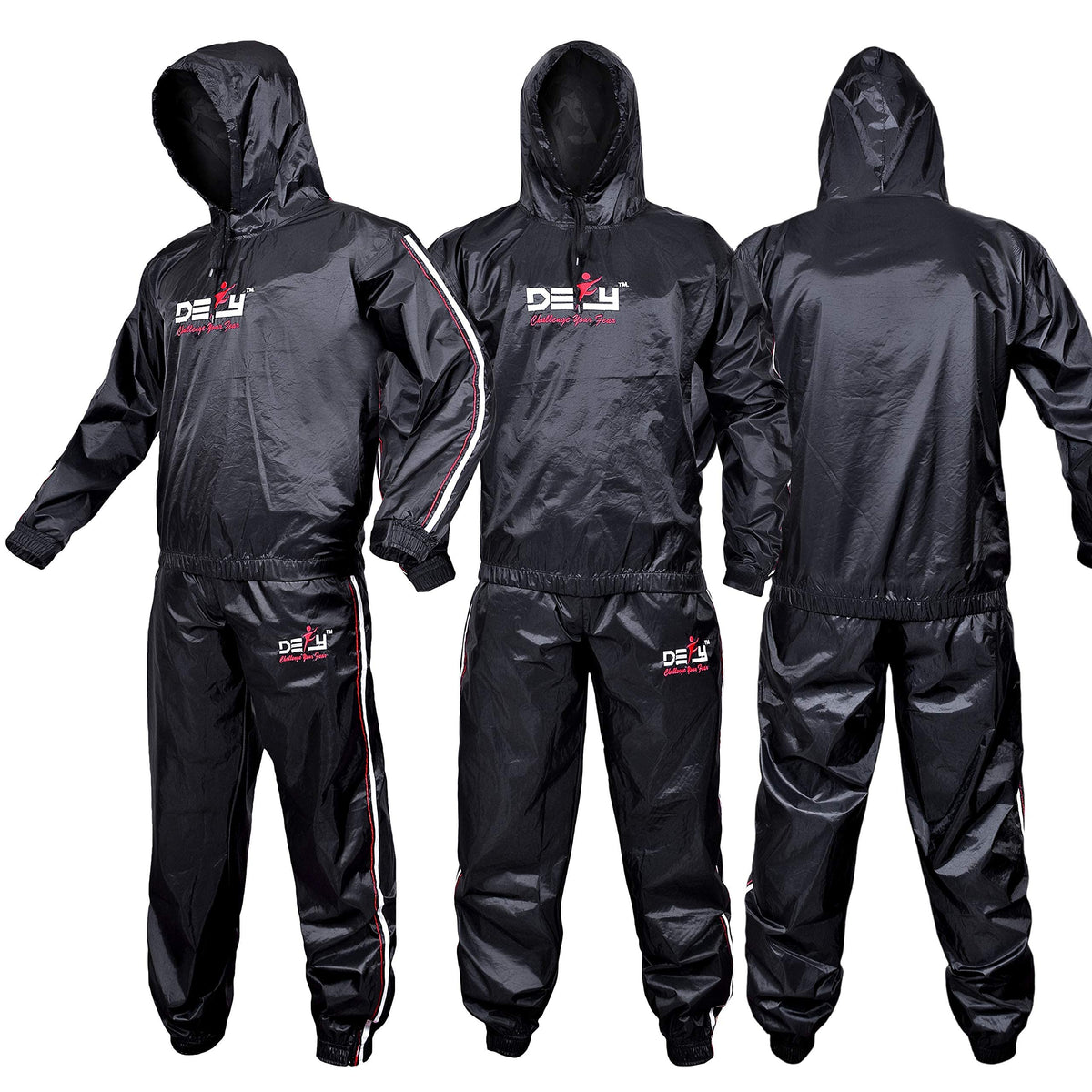 Defy Heavy Duty Sweat Suit Sauna Exercise Gym Suit Fitness, Weight Loss, AntiRip, With Hood (3Xl)