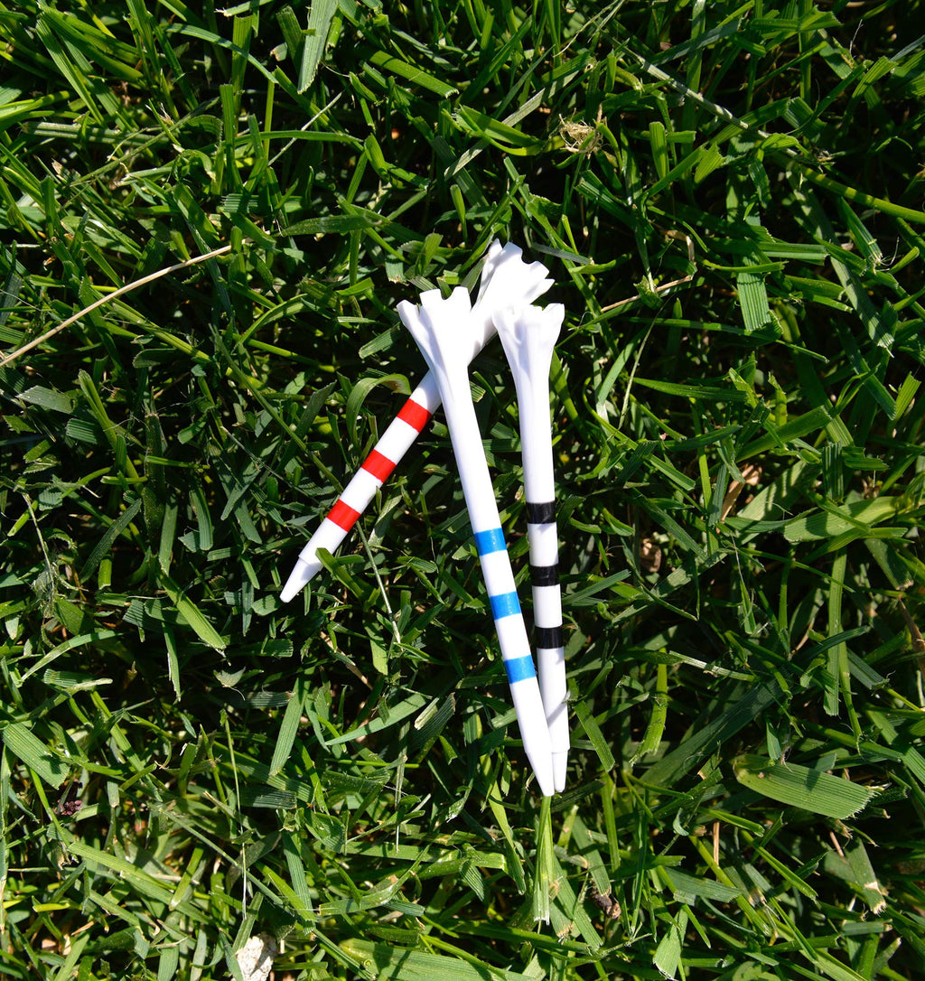 Champ 3-1/4'' My Hite Flytee White/Blue Stripe Golf Tee, 100 Count