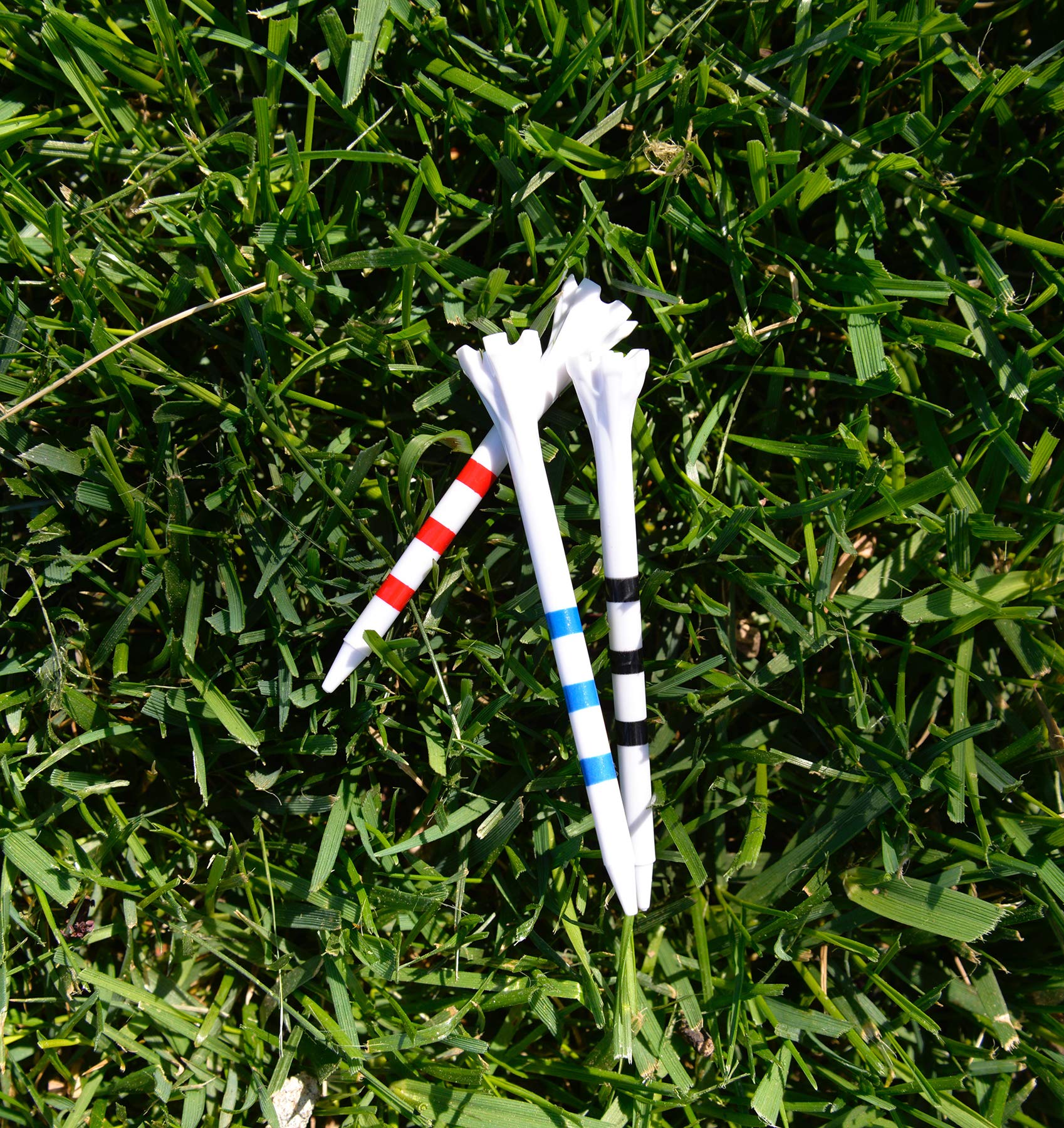 Champ 3-1/4'' My Hite Flytee White/Blue Stripe Golf Tee, 100 Count