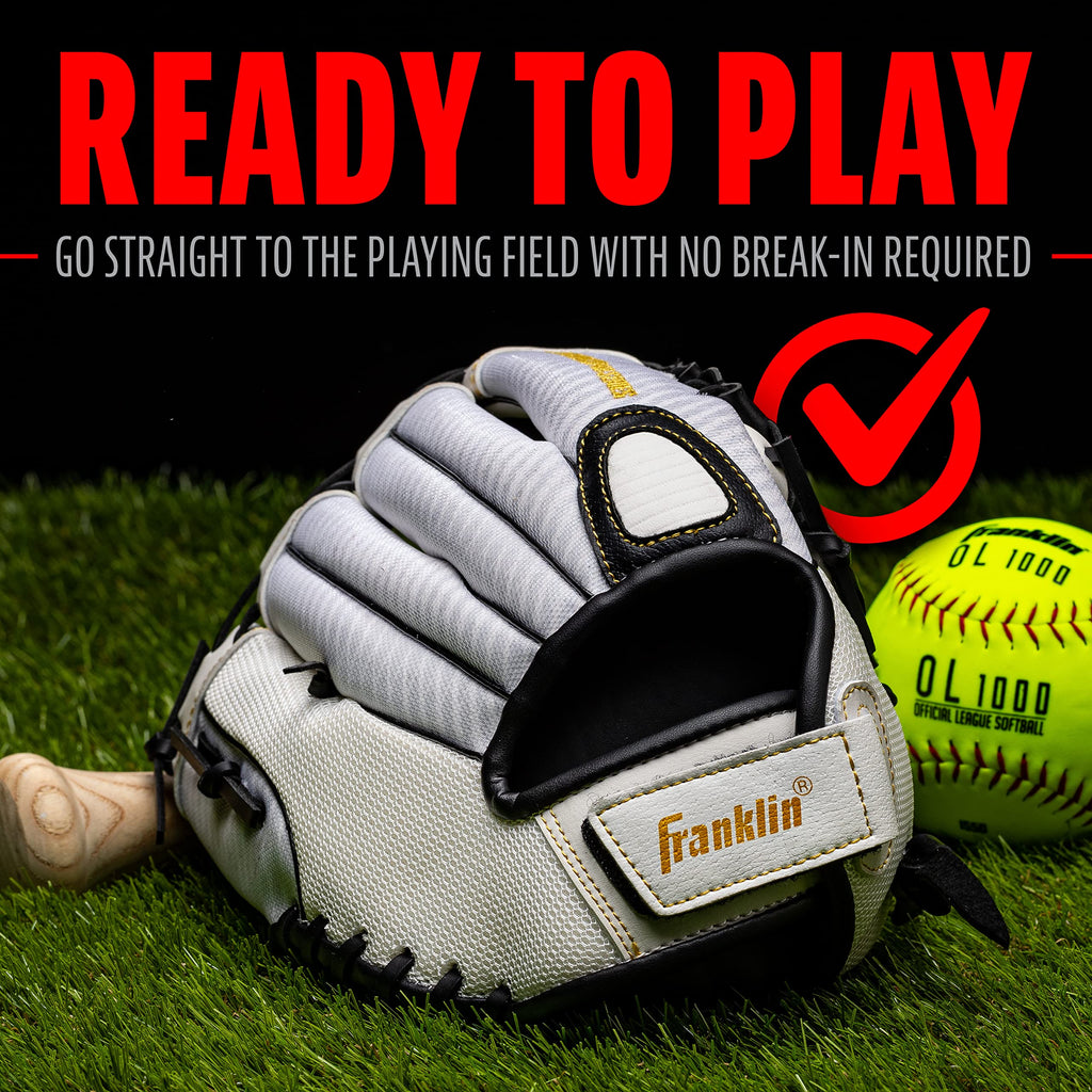Softball Glv Wht/Blk 12'''' (Pack Of 1)
