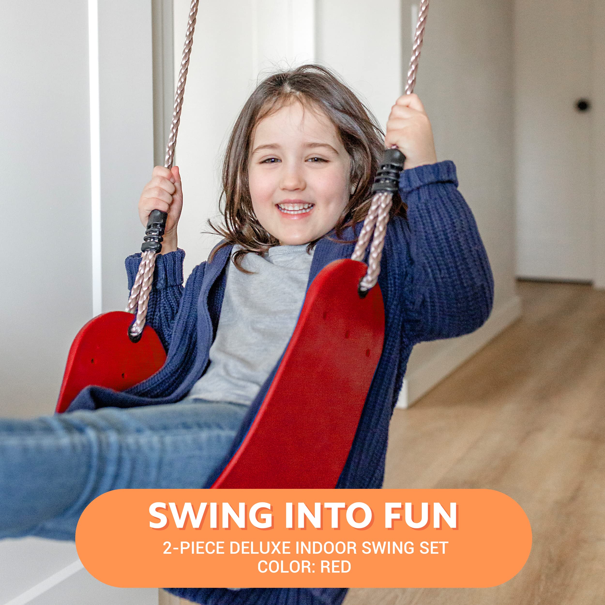 Gym 1 Deluxe Doorway Swing Set - All-In-One Indoor Gym And Playground For Kids And Adults - Two Attachments For Fun And Fitness