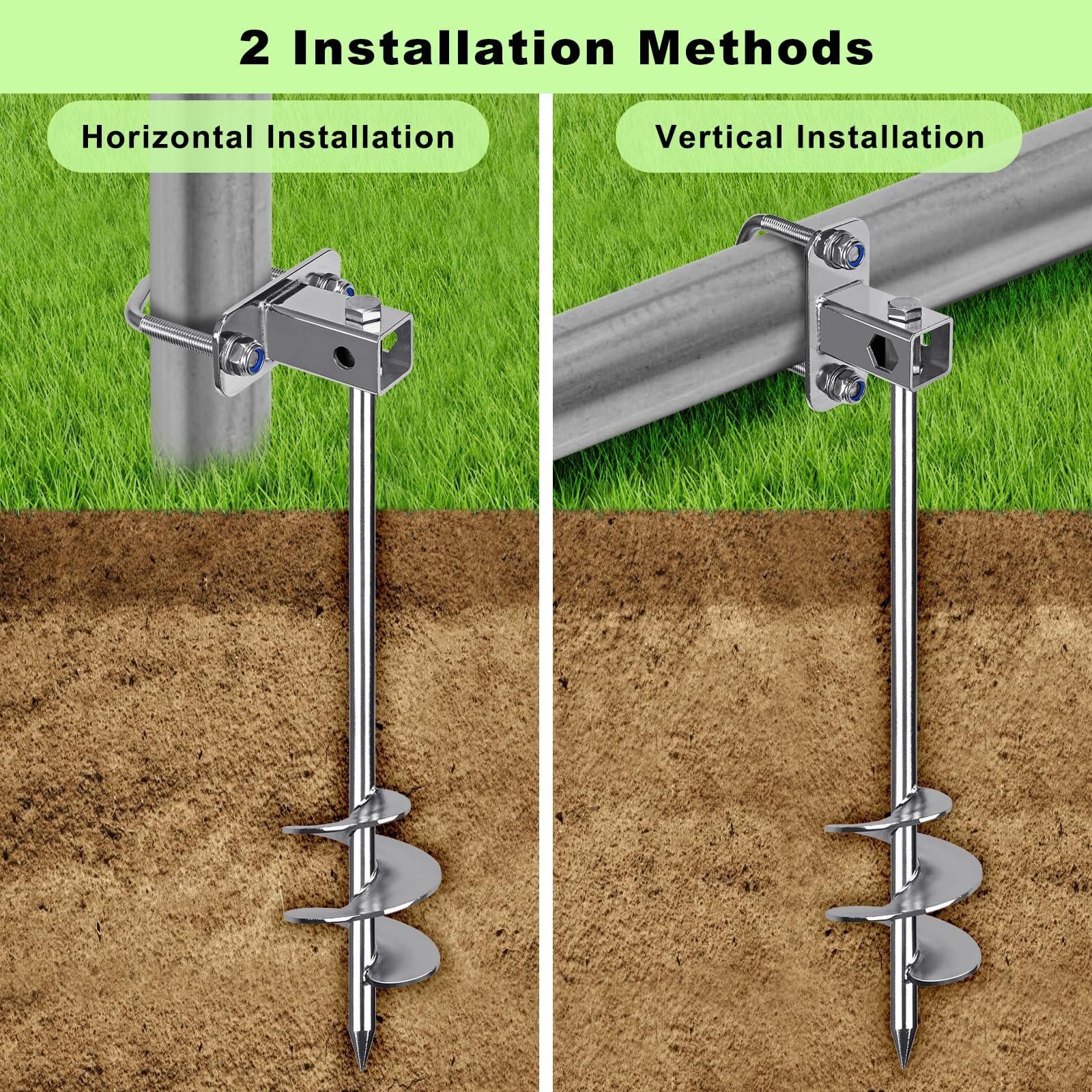 Insaga Multi-Purpose Ground Anchors Screw In, Fully Welded Shed Anchor Kit, 30 Earth Anchor, Mobile Home Anchors For Trampoline,