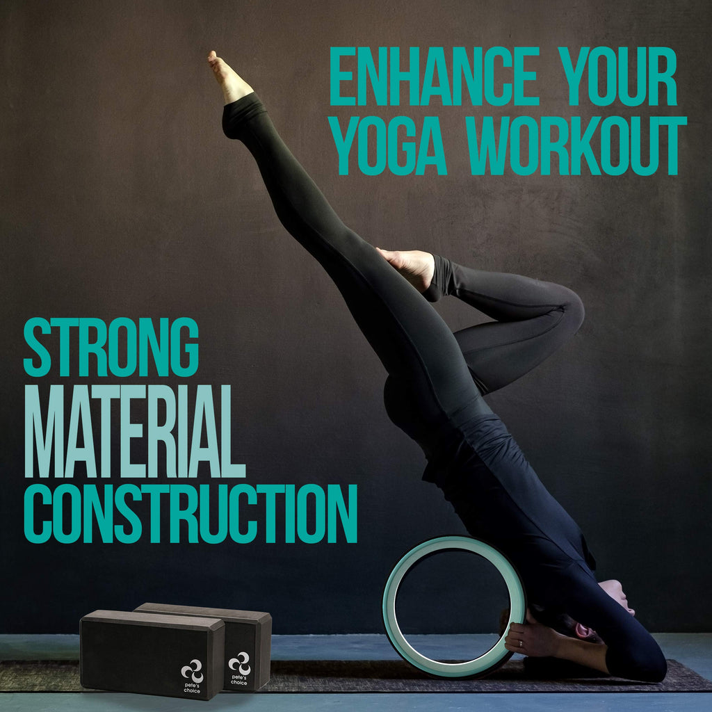 Pete'S Choice Yoga Set For Beginners - Yoga Wheel Kit + 2 Yoga Blocks, Bonus Ebook & Free Yoga Strap | Yoga Starter Kit For Begi