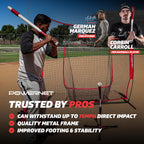 Powernet Corbin Carroll Baseball Softball Batting Tee | Hitting Drill Coaching Aid | Adjustable Height 27.5'' - 44'' | Portable