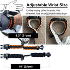 Paracord Survival Bracelets (Pair)  Flint & Steel Fire Starter, Whistle, Compass, Mini Saw  Adjustable Band Size For Camping, Bu