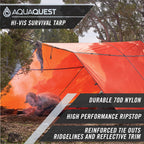Aquaquest Survivor High Visibility Tarp - Portable Safety Shelter Or Emergency Rain Fly - Disaster Preparedness Must Haves For H