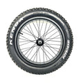 20x4.0 Fat Bike Rear Wheel Assembly with Tire and Hub and Spokes Black Alloy Aluminum Snow Bicycle Folding Fatbike Wheel Assem
