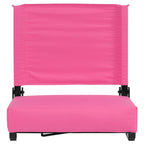 Flash Furniture Grandstand Comfort Seats By Flash - Pink Stadium Chair - 2 Pack 500 Lb Rated Folding Chair - Carry Handle - Ultr