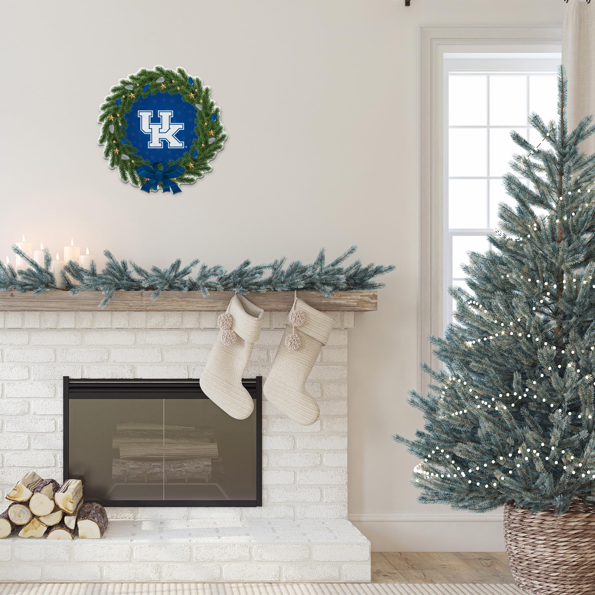 Rico Industries Ncaa Kentucky Wildcats Wreath Shape Cut Pennant - Home And Living Room D  Cor - Soft Felt Ez To Hang, 18X0.10X18