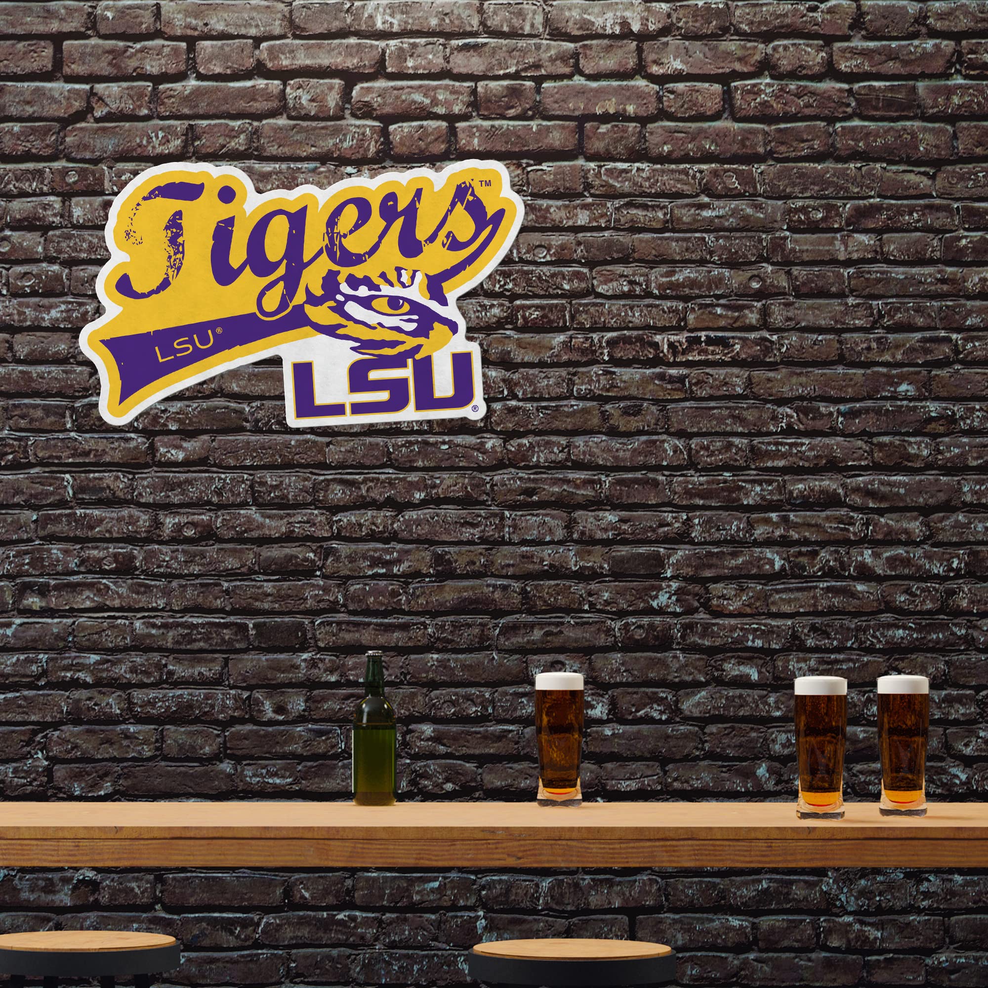 Rico Industries Ncaa Lsu Tigers Distressed Shape Cut Pennant - Home And Living Room D  Cor - Soft Felt Ez To Hang