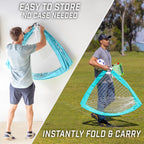 Gosports Team Tone 4 Ft X 3 Ft Portable Soccer Goal For Kids - Pop Up Net For Backyard - Light Blue