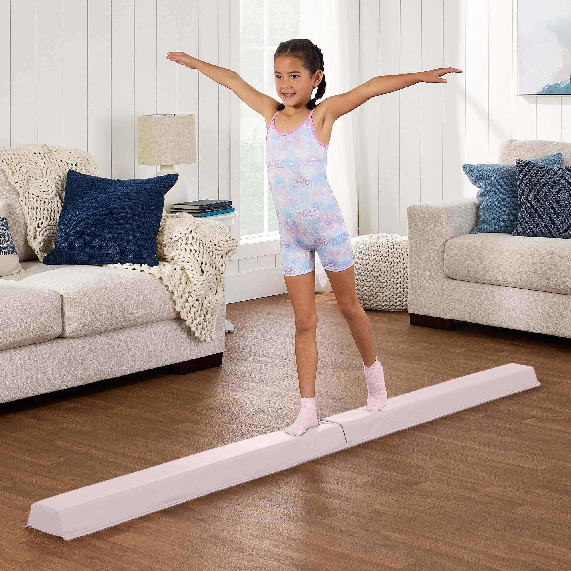 Best Choice Products 8Ft Folding Floor Balance Beam 2-Panel For Gymnastics Practice, Exercise - Smoky Quartz